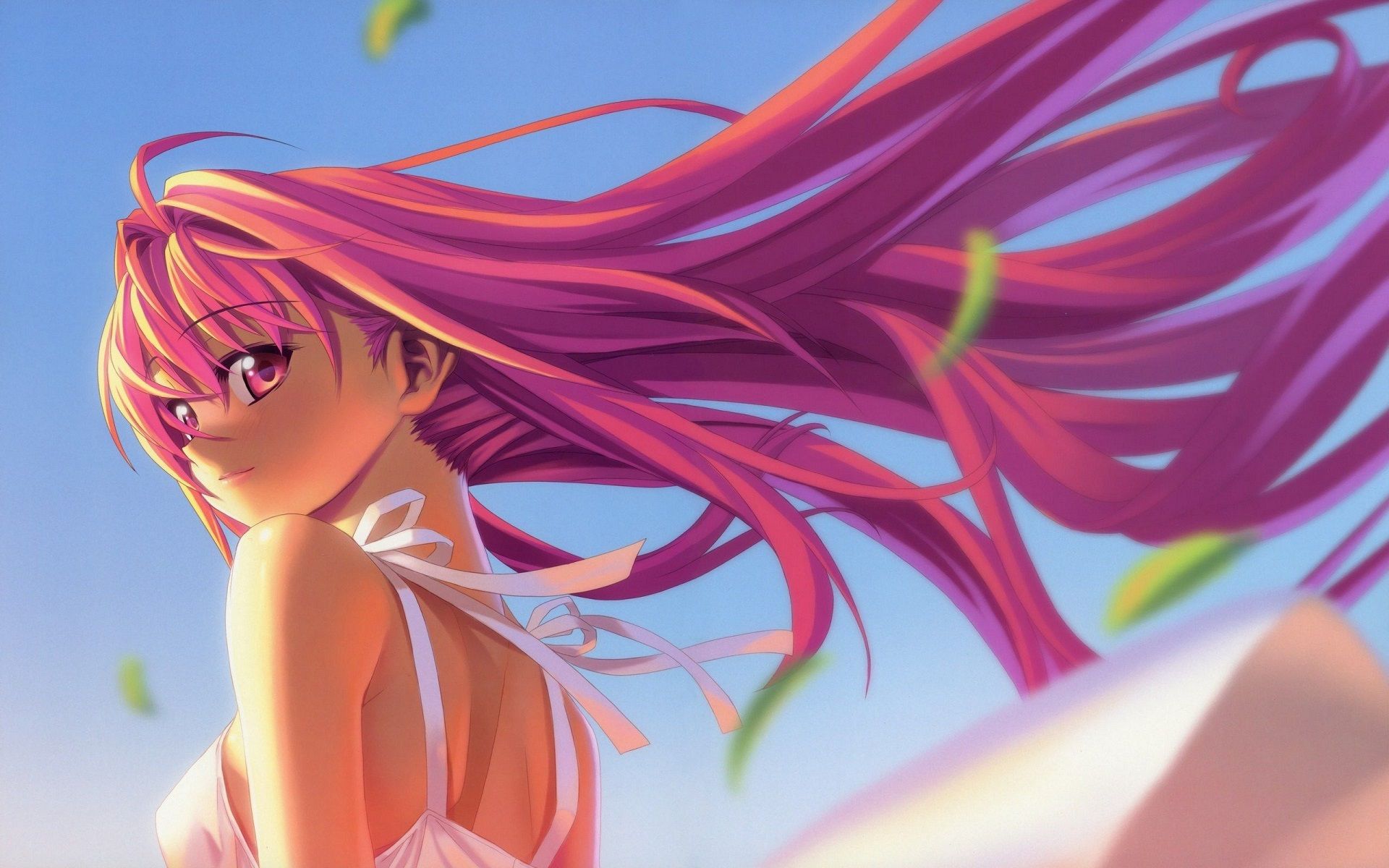 Anime Girl Pink Hairs In Air, HD Anime, 4k Wallpaper, Image
