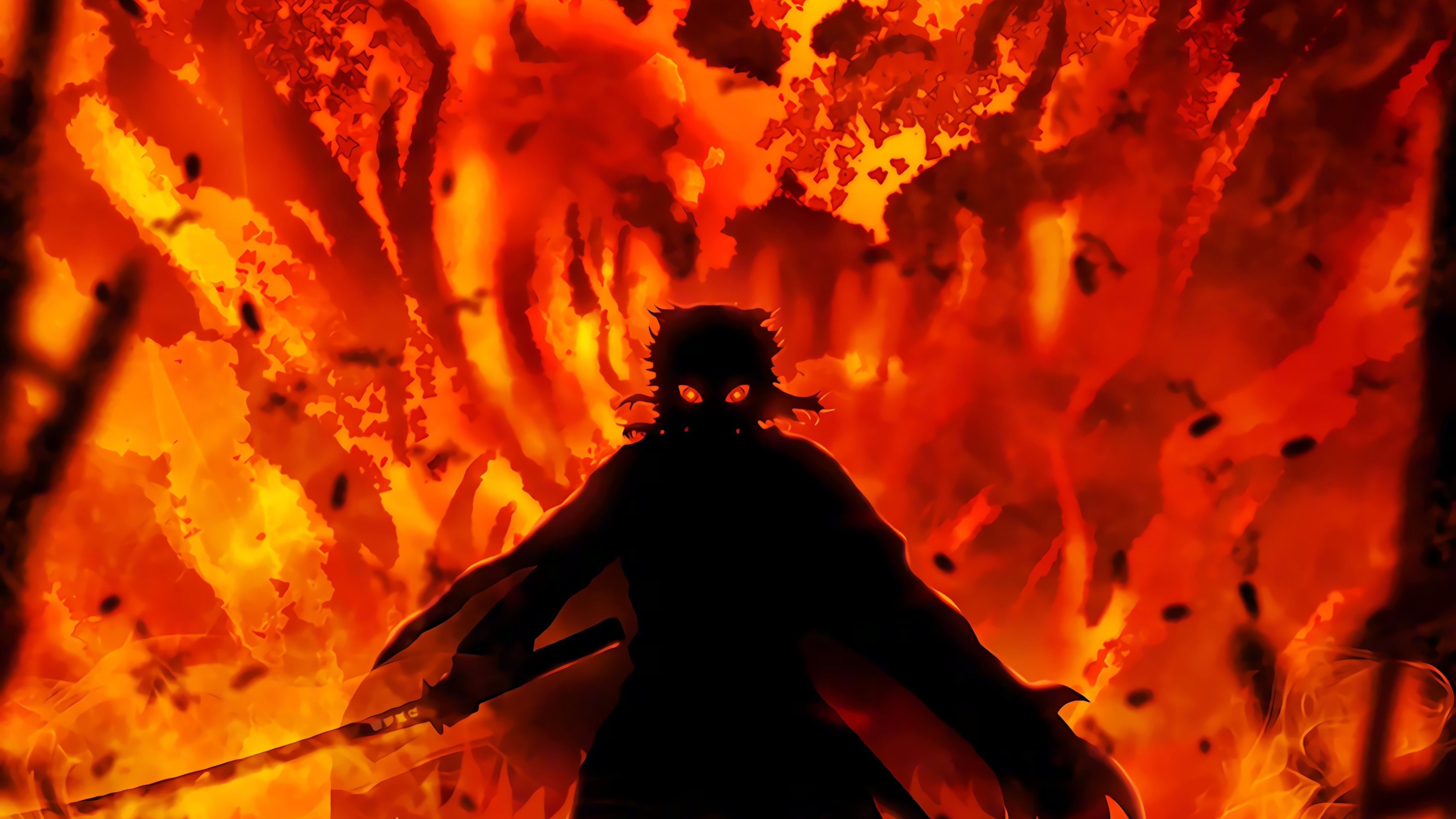 Kyojuro Rengoku Demon Slayer 5K Wallpaper, HD Anime 4K