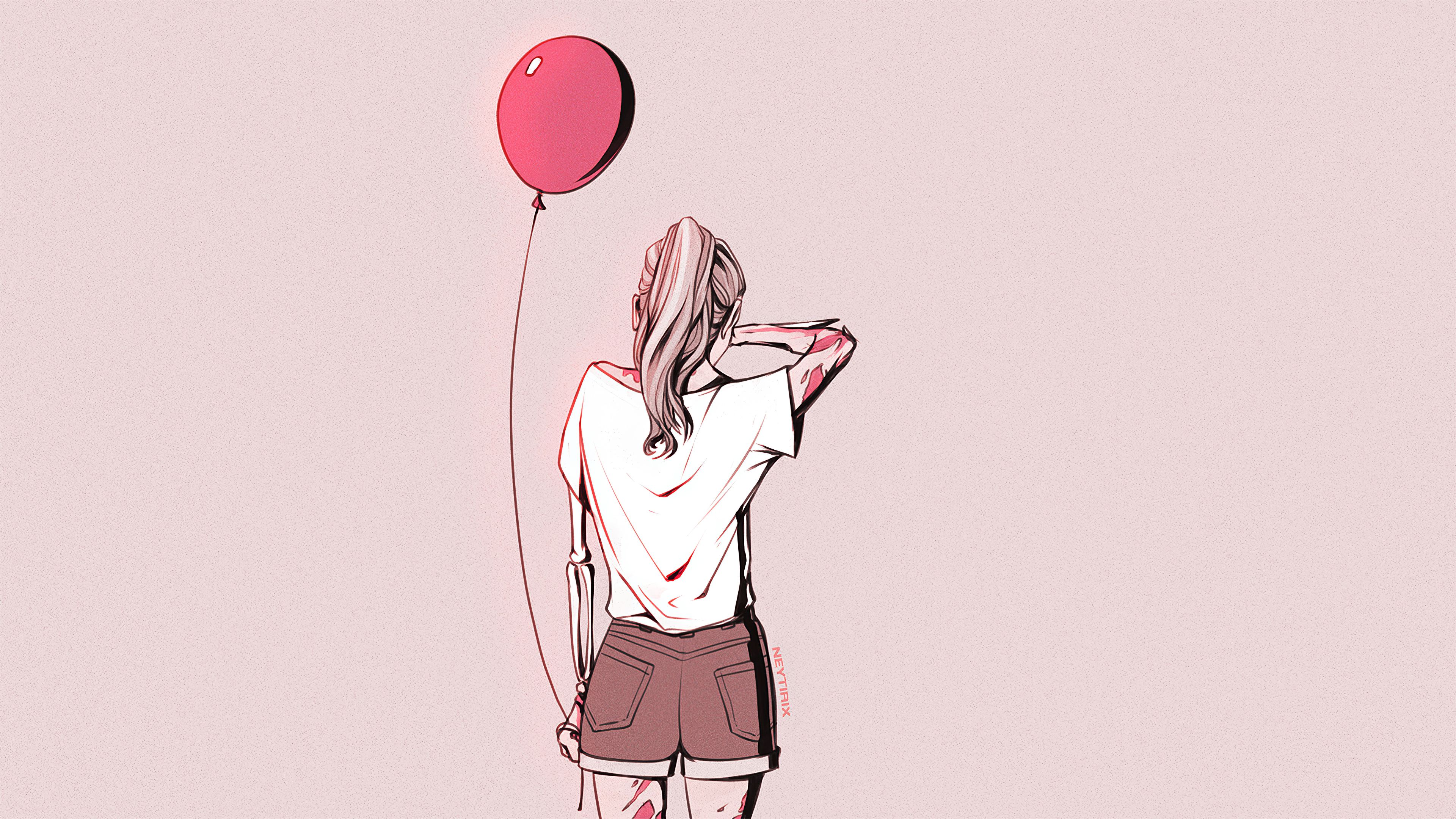 Crying Girl Sad With Balloon 4k, HD Artist, 4k Wallpaper, Image