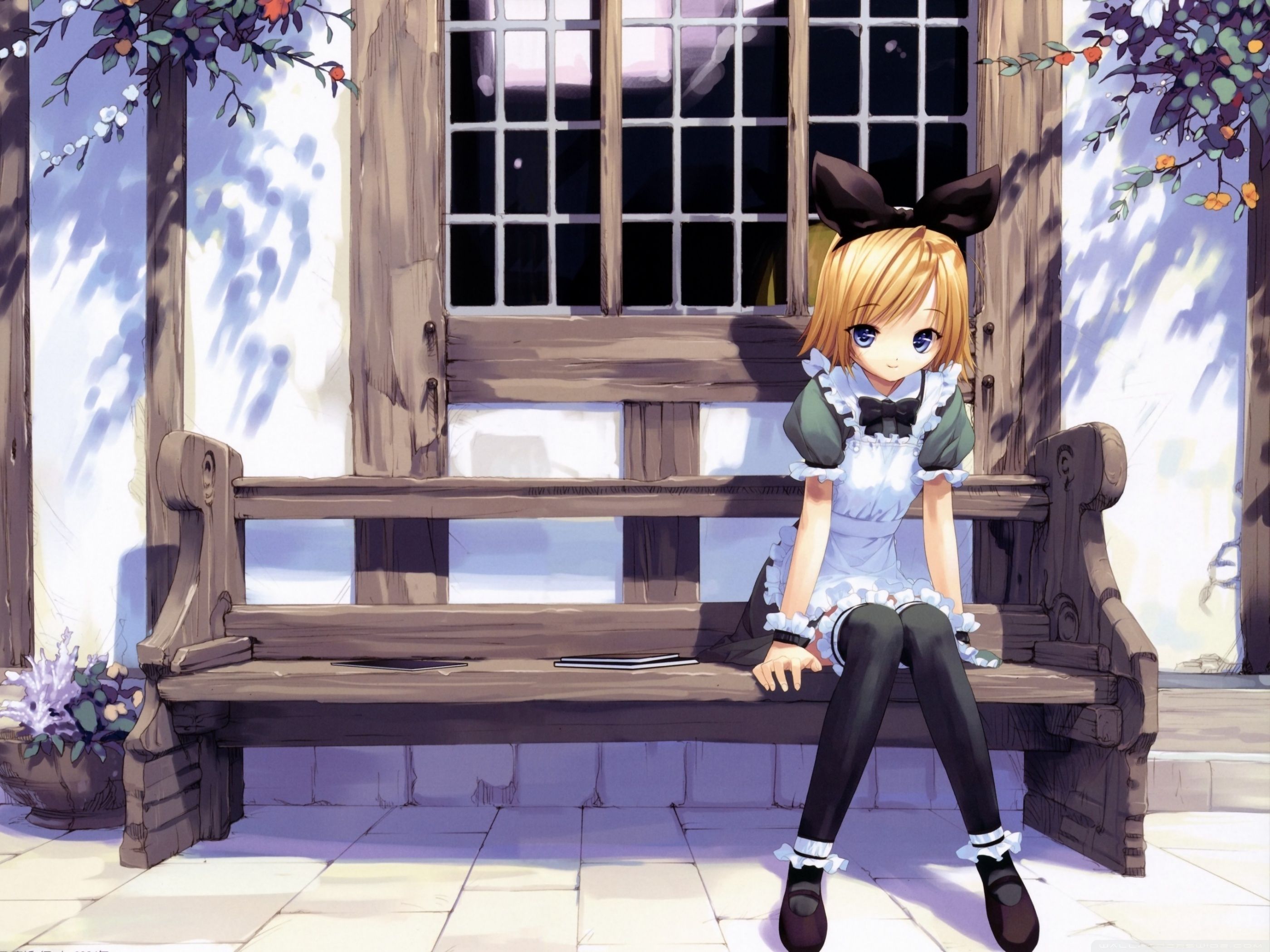 Girl On A Bench Ultra HD Desktop Background Wallpaper for 4K UHD