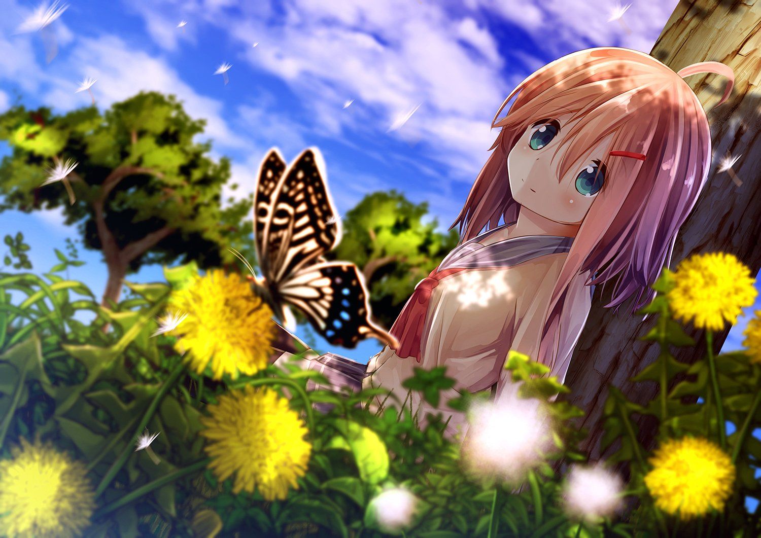 Girl and butterfly Wallpaper and Background Imagex1061