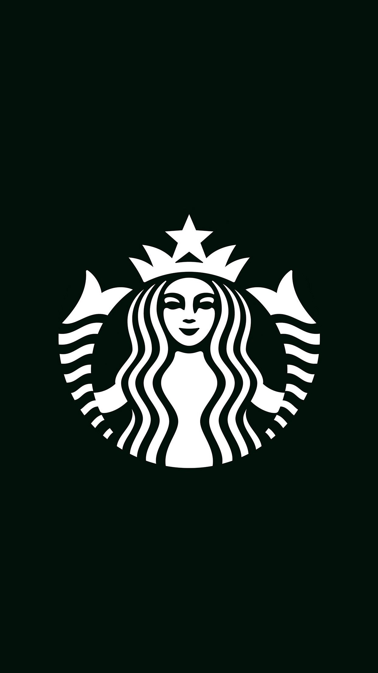 Starbucks Logo Dark Bw Illustration Art Wallpaper