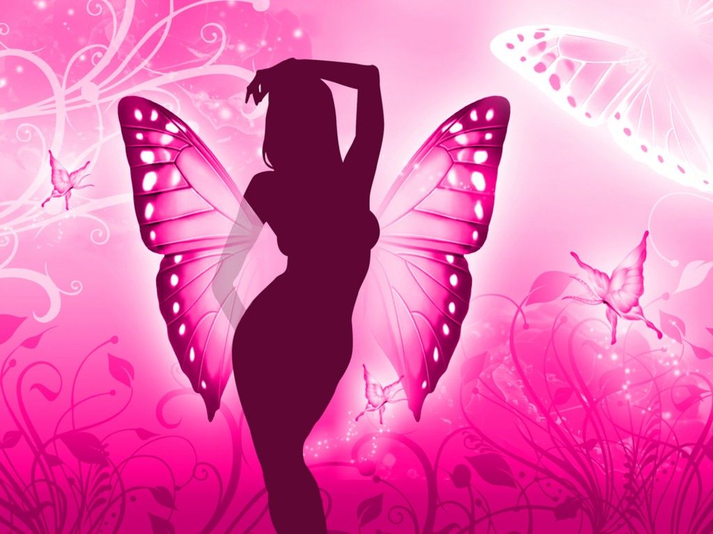 Free Pink Butterfly Wallpaper Photo at Abstract Monodomo
