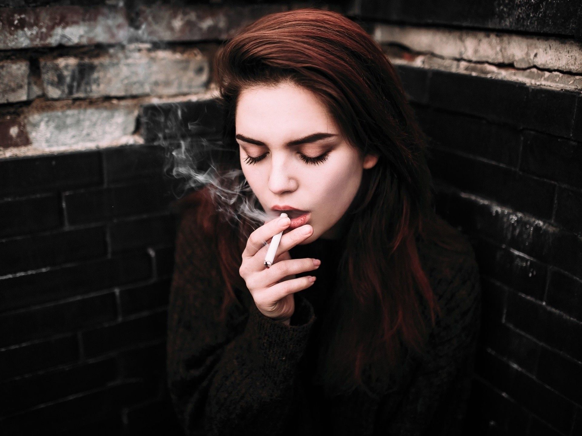Girl Smoking Blue Smoke HD Wallpaper Id45424 Girl