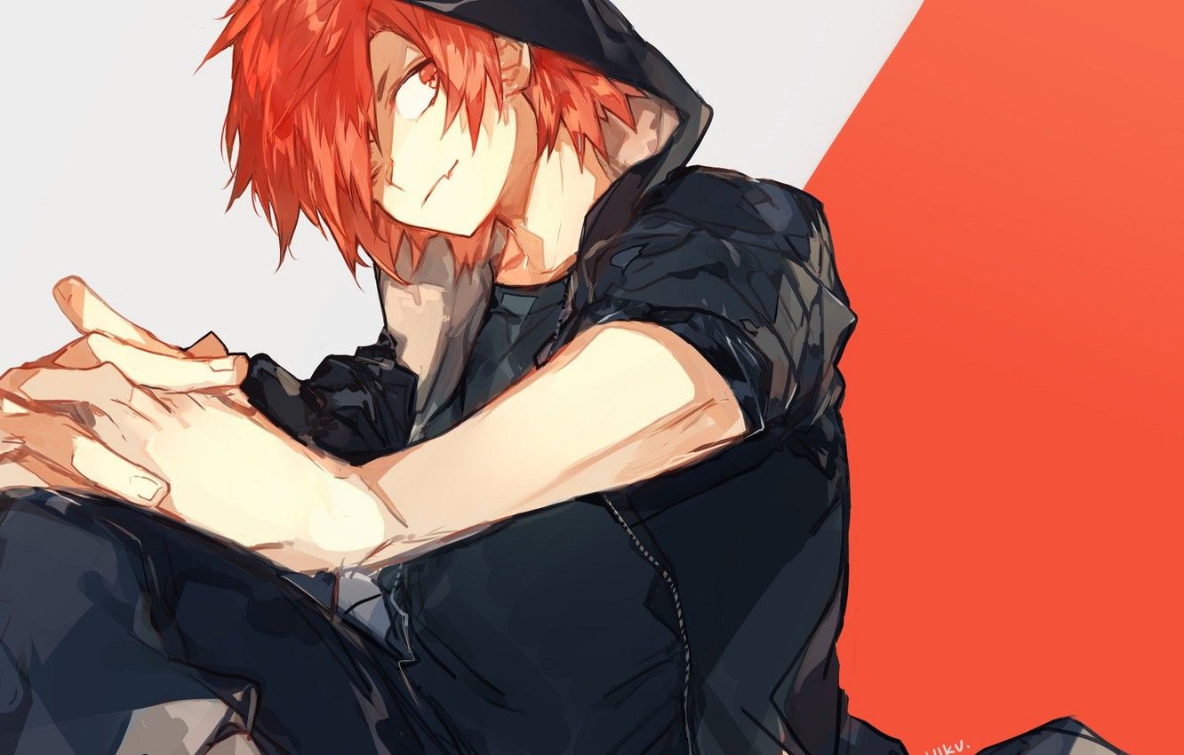 Wallpaper look, smile, background, guy, My hero Academy, My Hero Academia, Boku No Hero Academy, Kirishima Eijirou, Kirishima, Eijiro image for desktop, section сёнэн