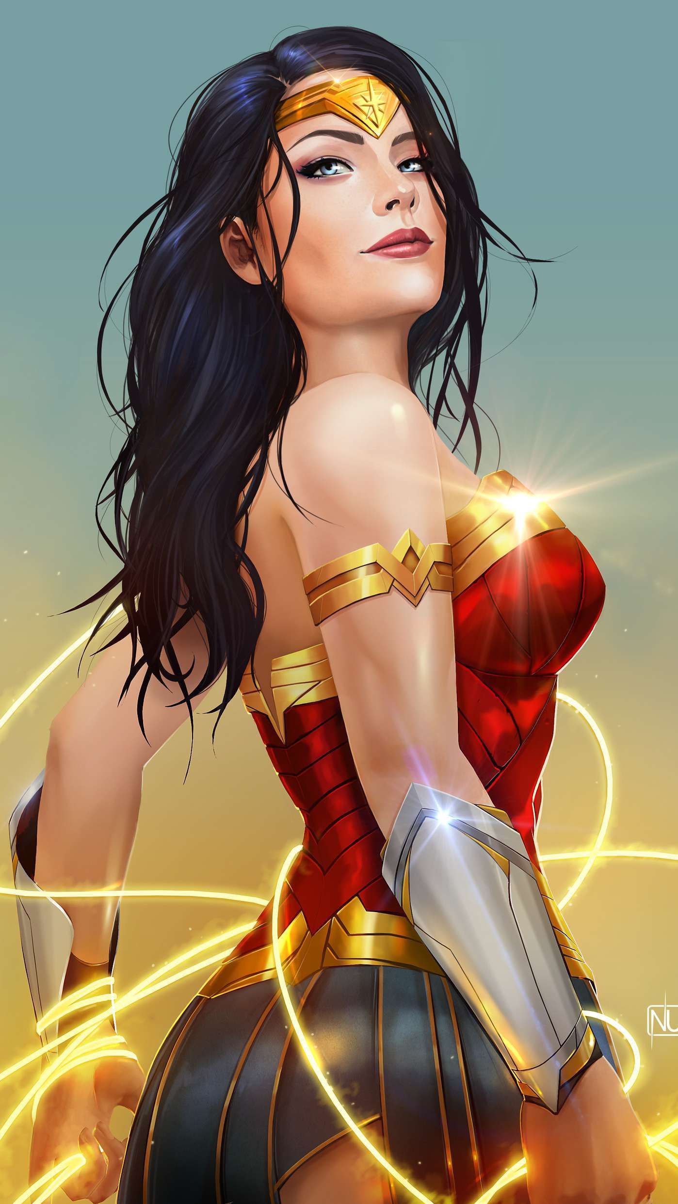 Wonder Woman Animated Art iPhone Wallpaper. Arte de la mujer