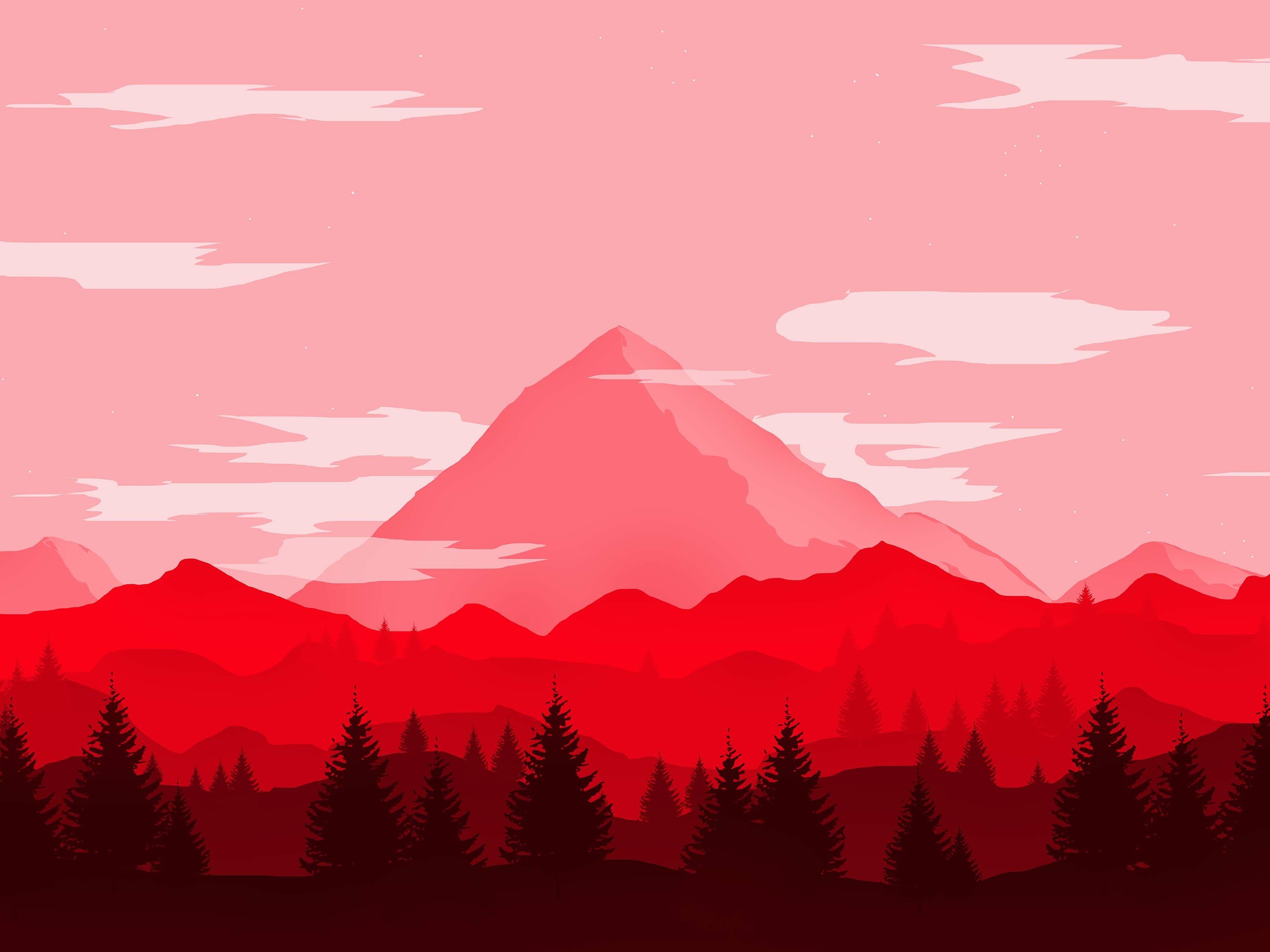 Red Mountains Minimalist 4k, HD Artist, 4k Wallpaper, Image
