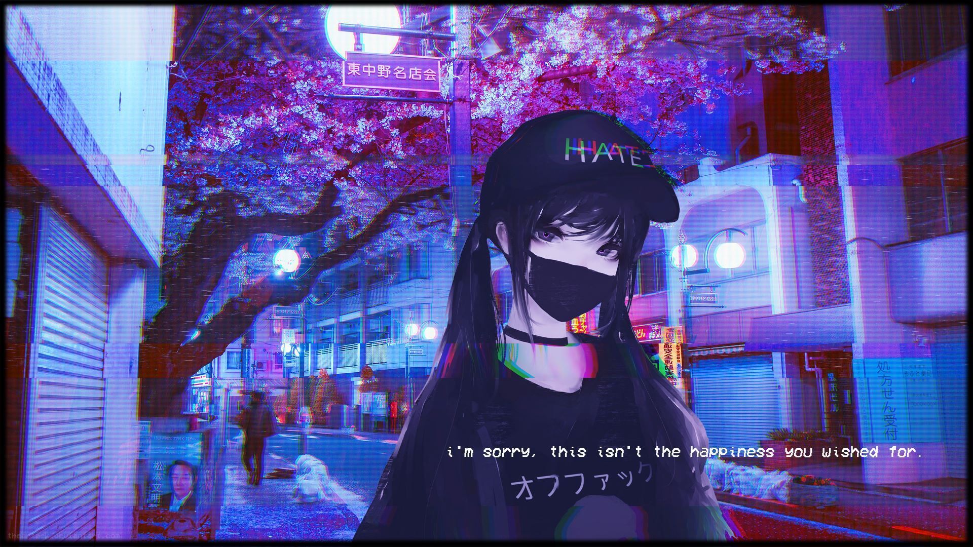 Awesome Dark Anime Glitch Wallpaper. Aesthetic anime