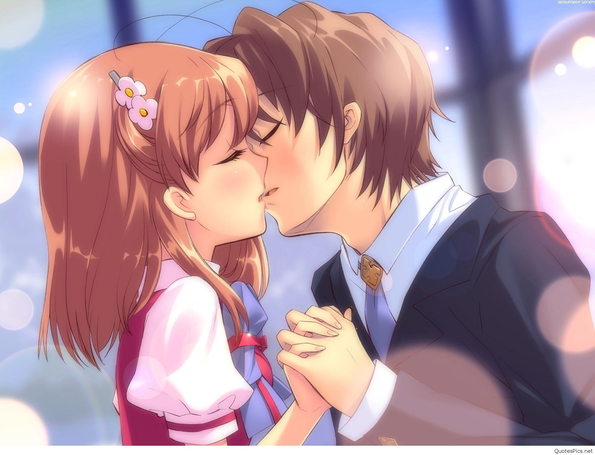 Anime Sweet Kissing Couple Wallpapers - Wallpaper Cave