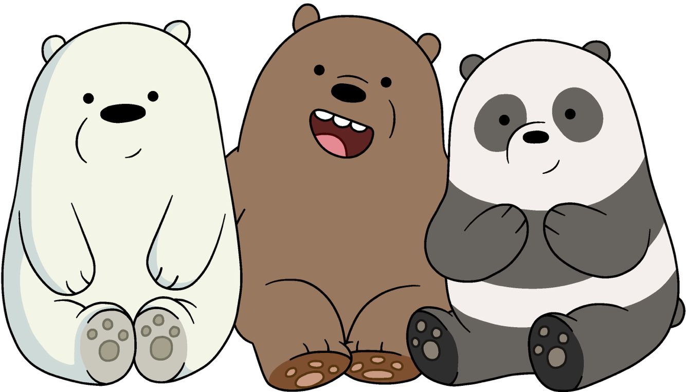 We Bare Bears- Ice bear Grizzly bear and Panda bear. Bear