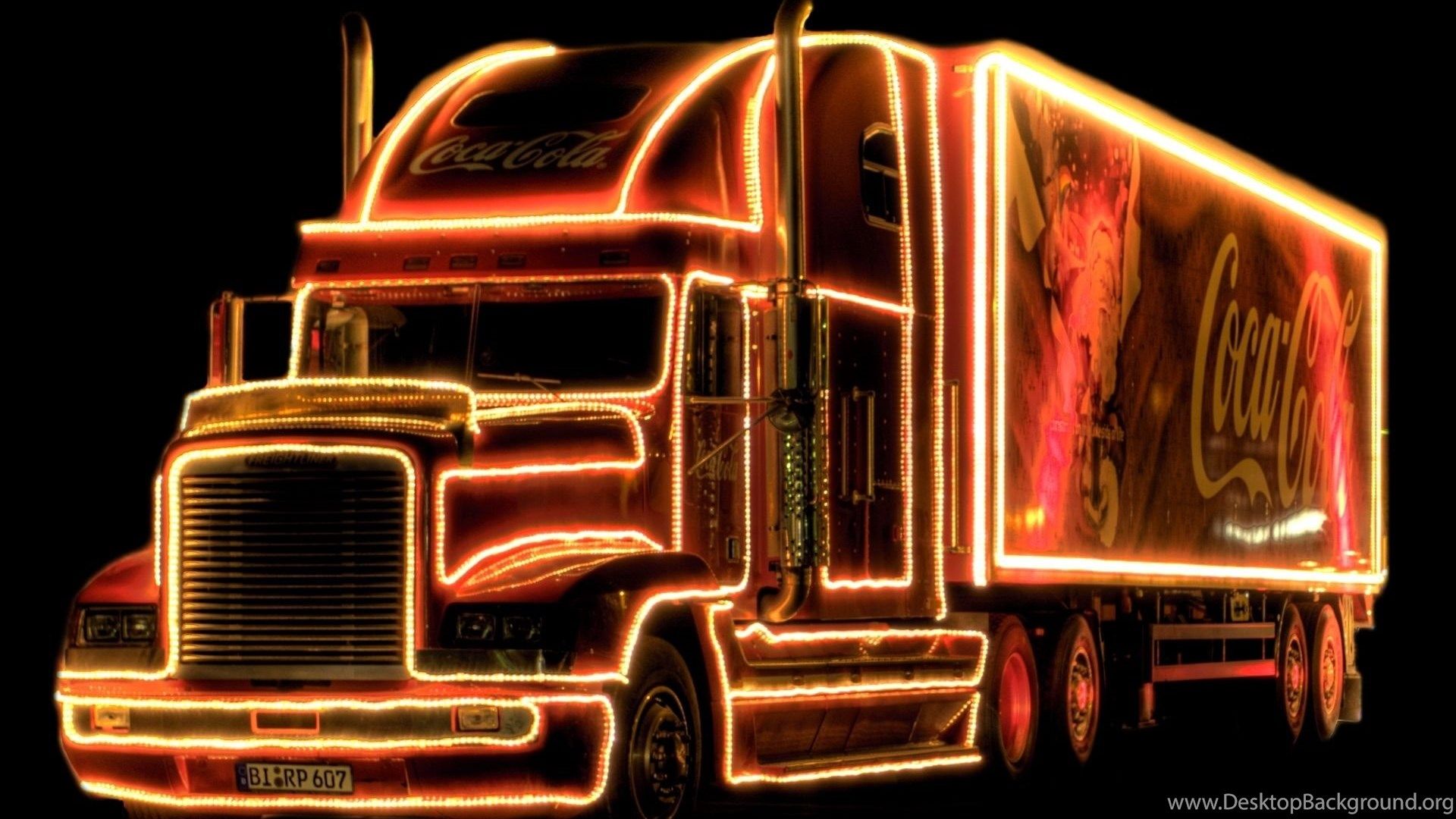 Wallpaper Tuck Lighted Coke Truck In The Dark Free 1920x1200