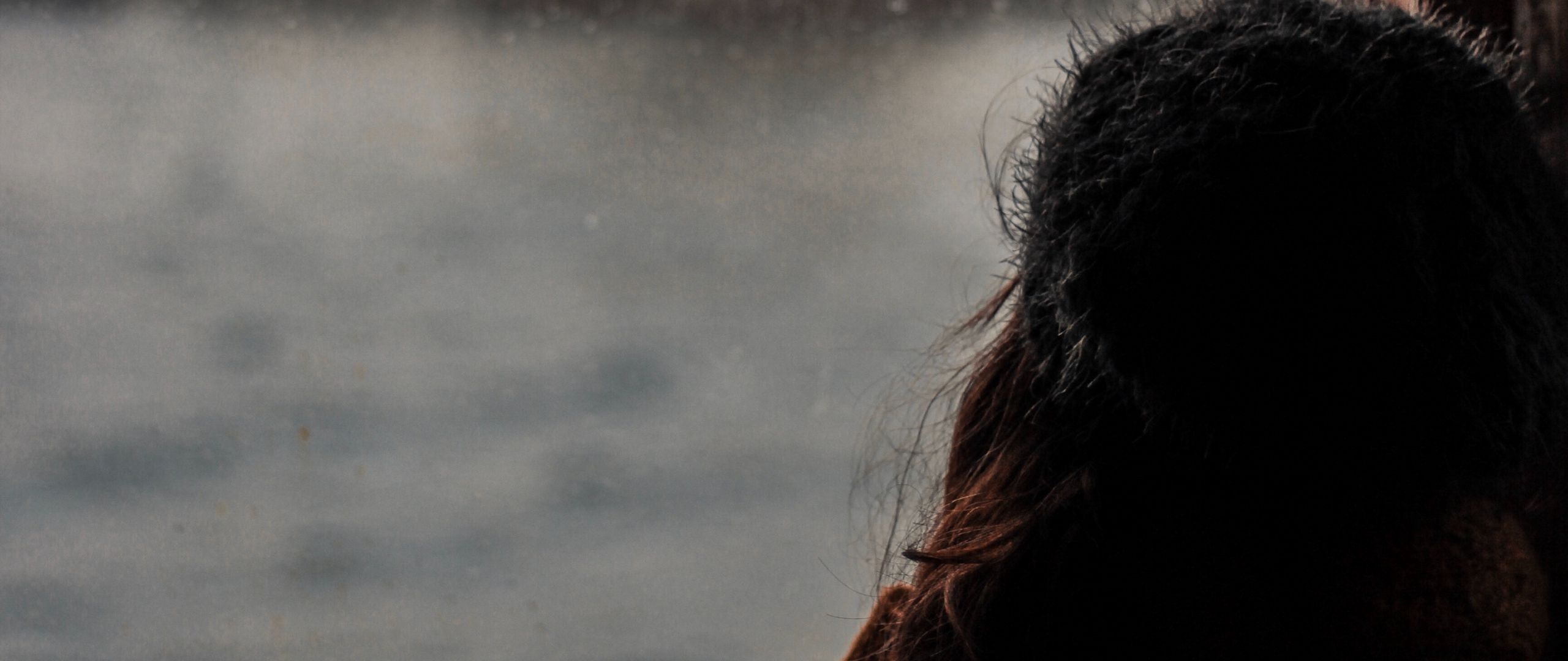 Download wallpaper 2560x1080 girl, window, sad, alone, melancholy