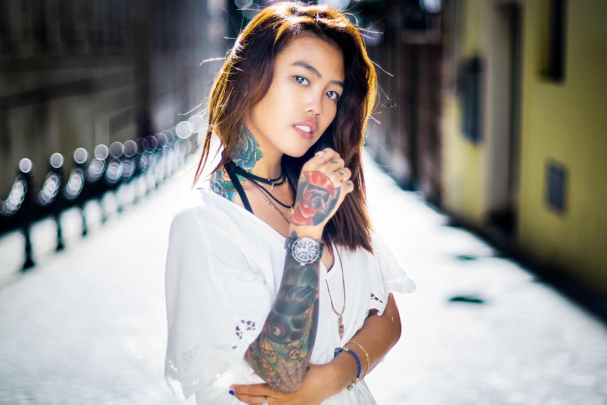 #Saranga Mauro, #brown eyes, #brunette, #tattoo, #Asian