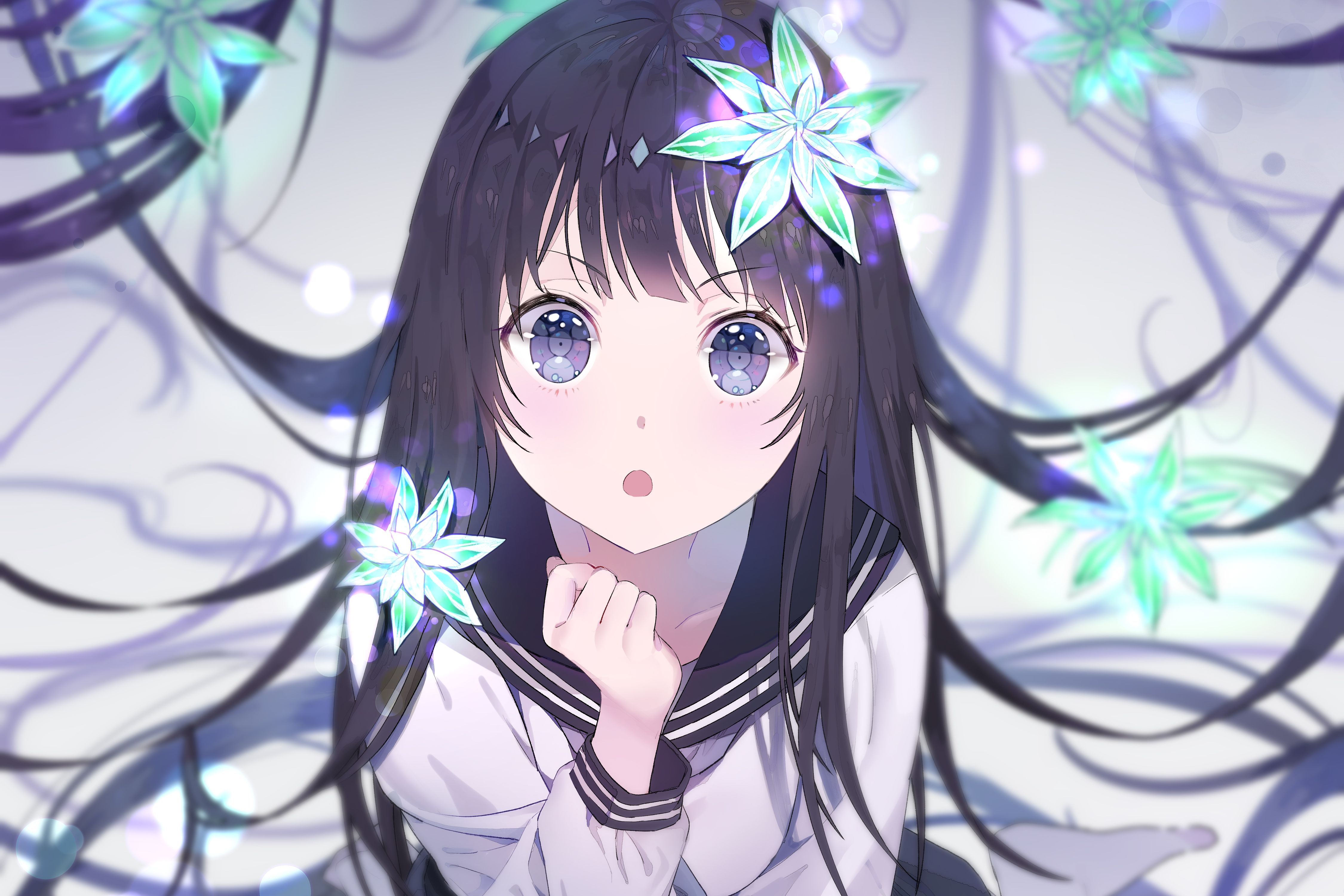 Anime girl, black hair, pretty, Anime, HD phone wallpaper