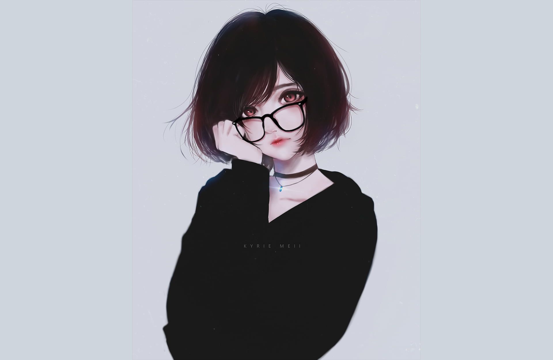 Black Haired Female Anime Character Digital Wallpaper, Anime