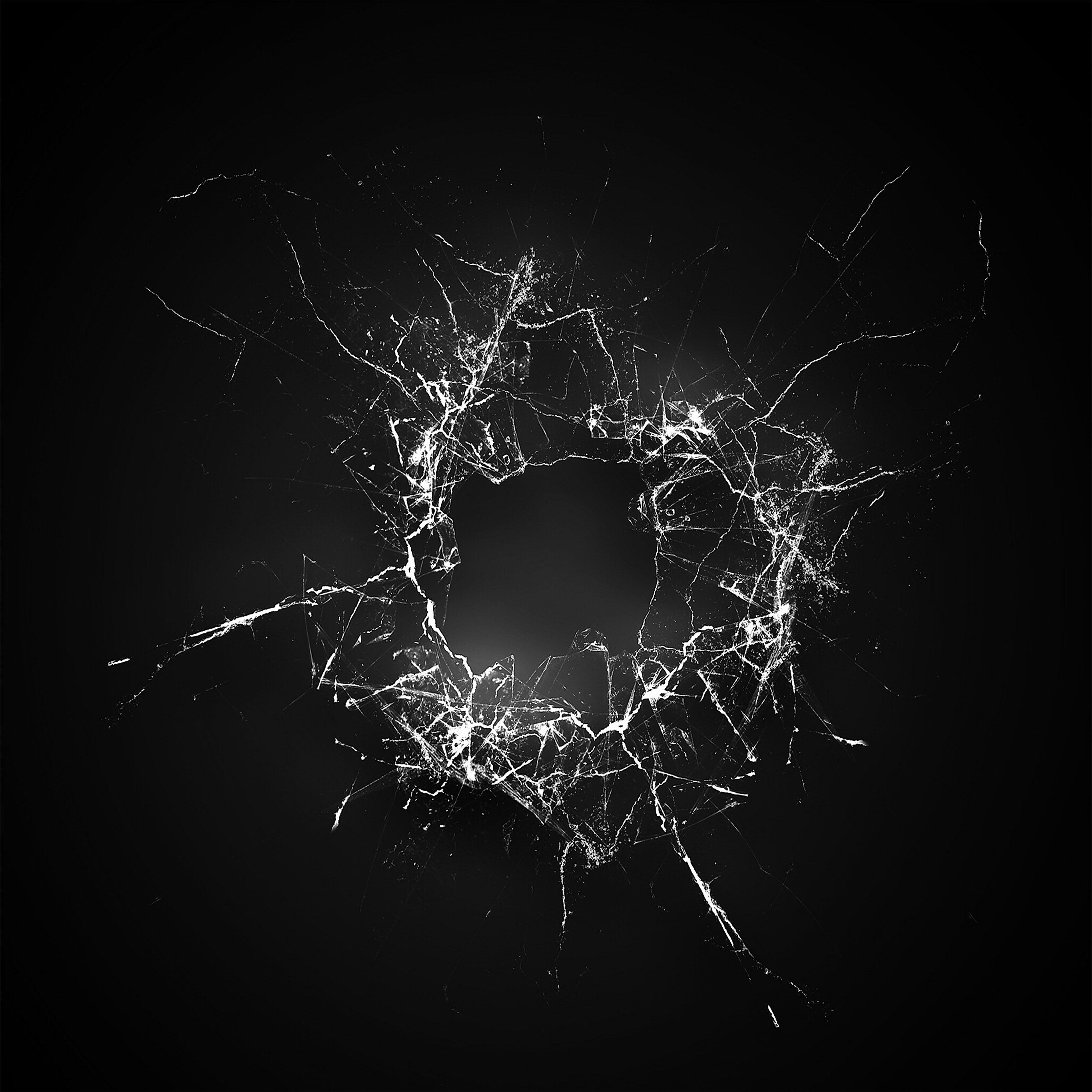 Crack Glass Dark Bw Texture Pattern Wallpaper