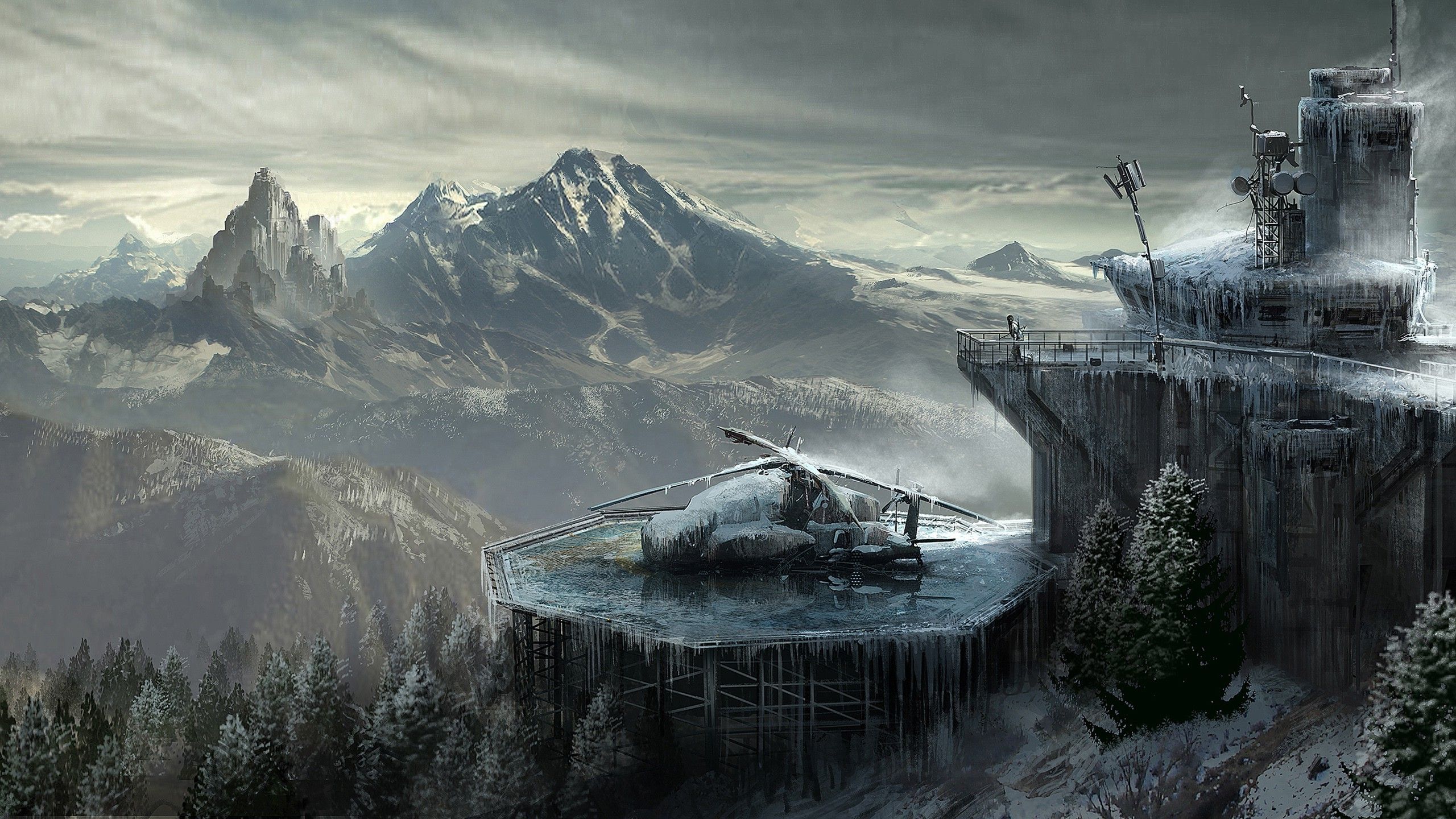 concept Art, Rise Of The Tomb Raider, Video Games, Snow, Military Base Wallpaper HD / Desktop and Mobile Background