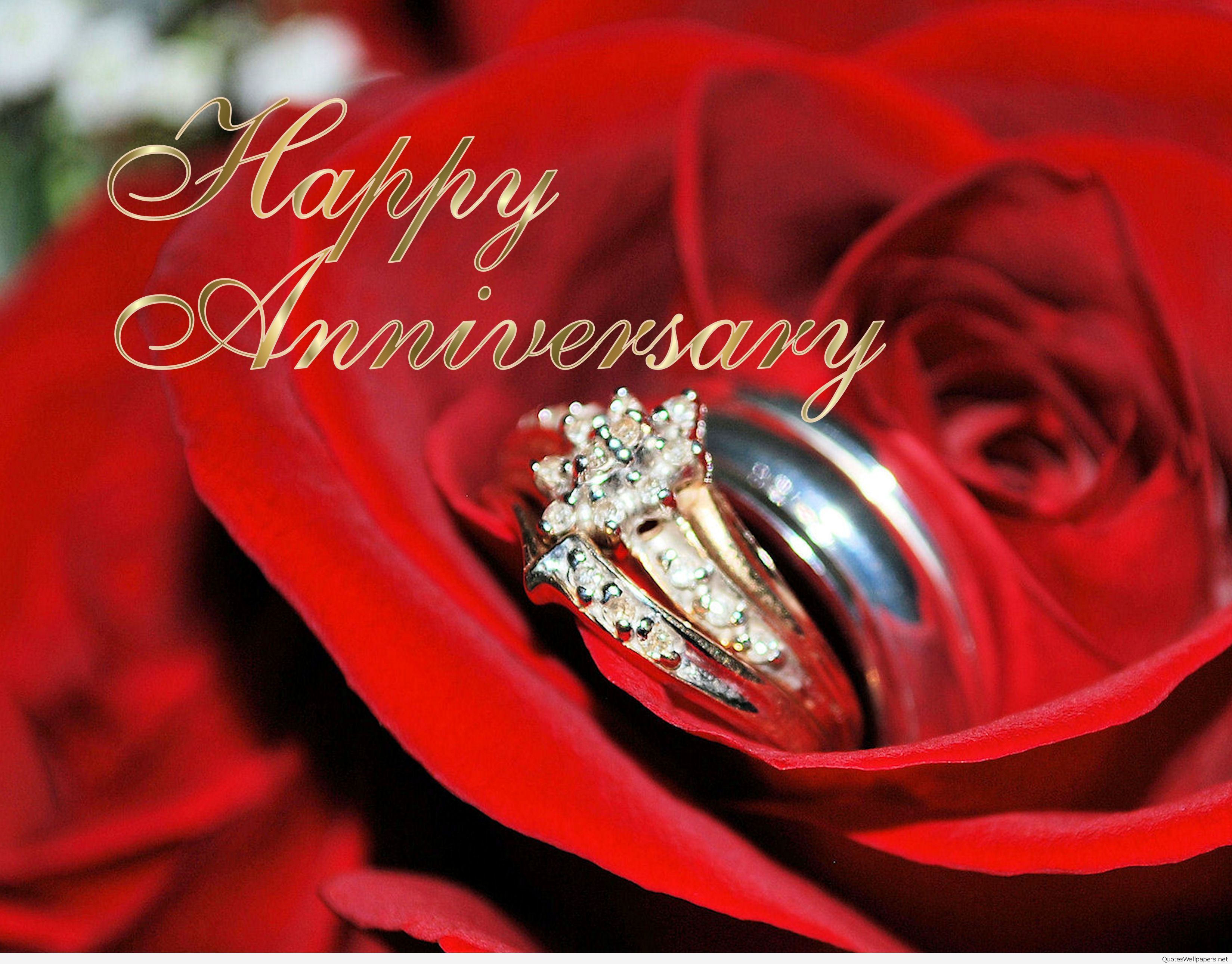 Happy Anniversary Wedding Romantic Ring Wallpaper. Happy