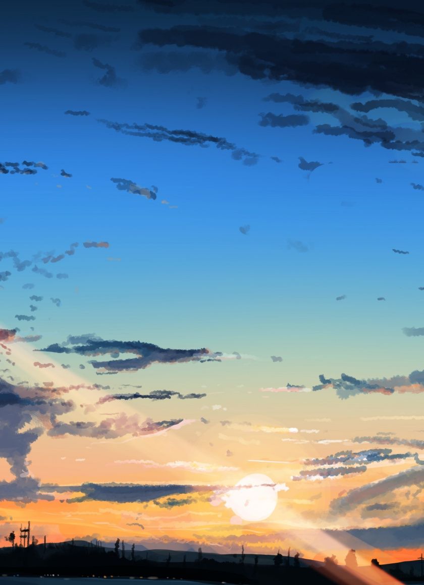 Sunset, Sky Anime, Clouds, Original, Wallpapers