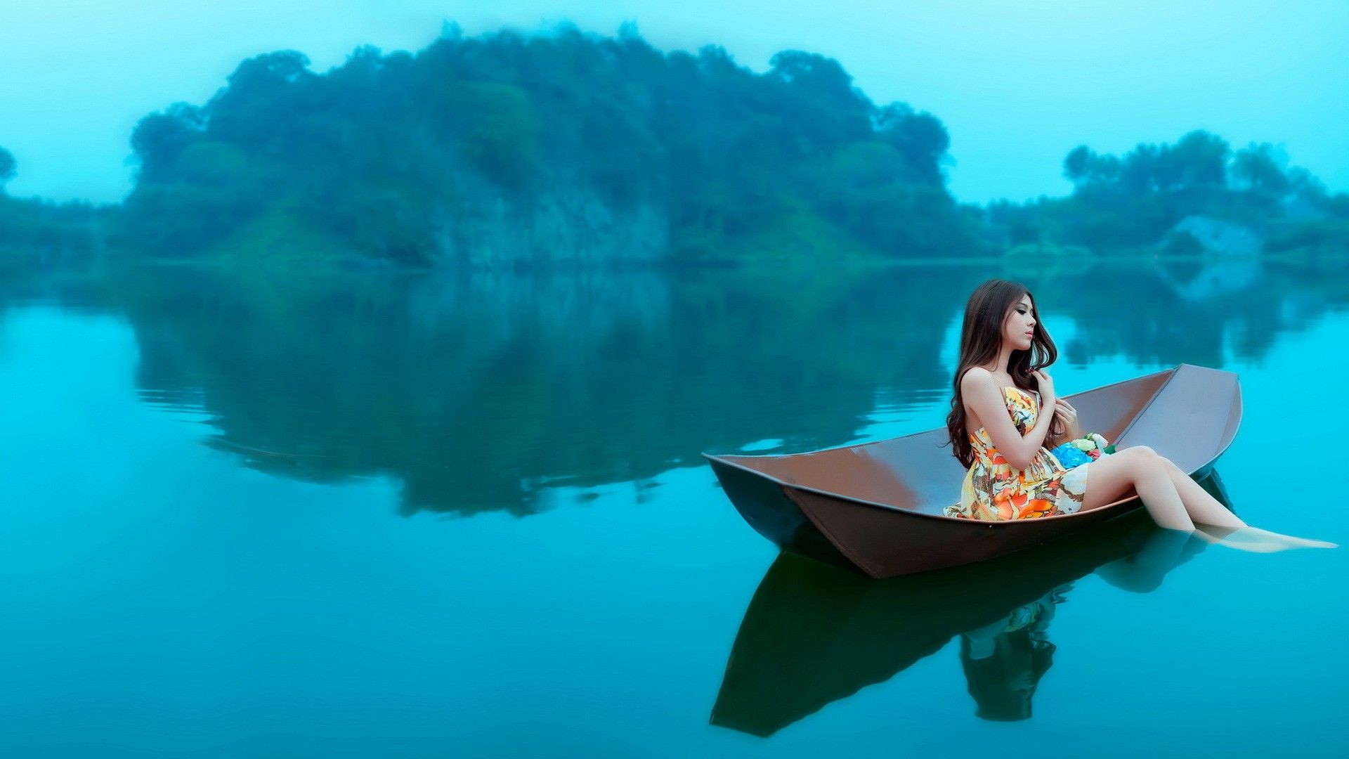 Girl In Boat Laptop Full HD 1080P HD 4k Wallpaper