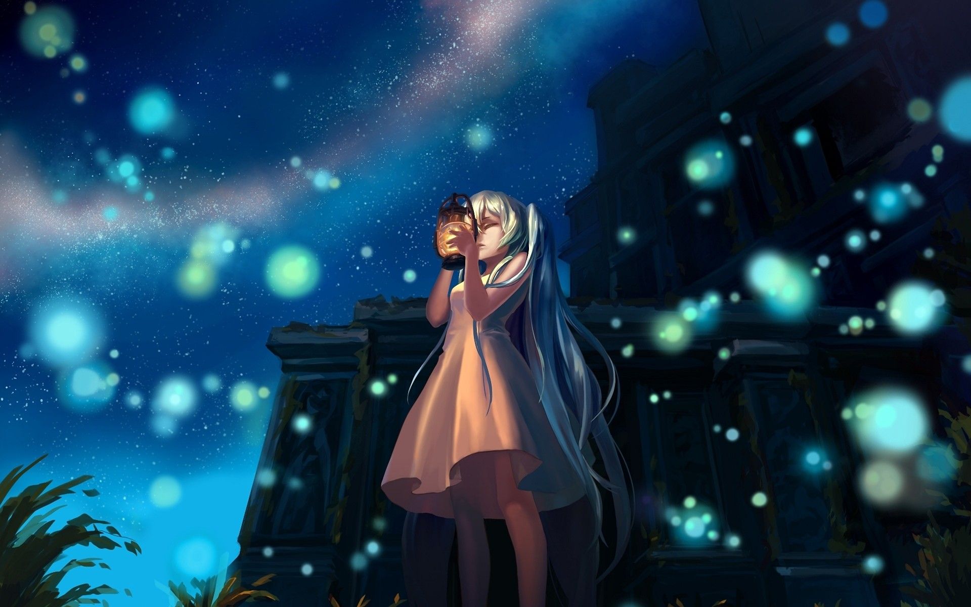 Anime Girl At Night Wallpaperx1200