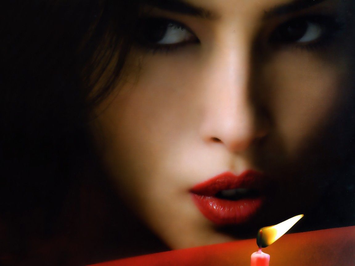 Brunette blows out candle wallpaper and image, picture, photo