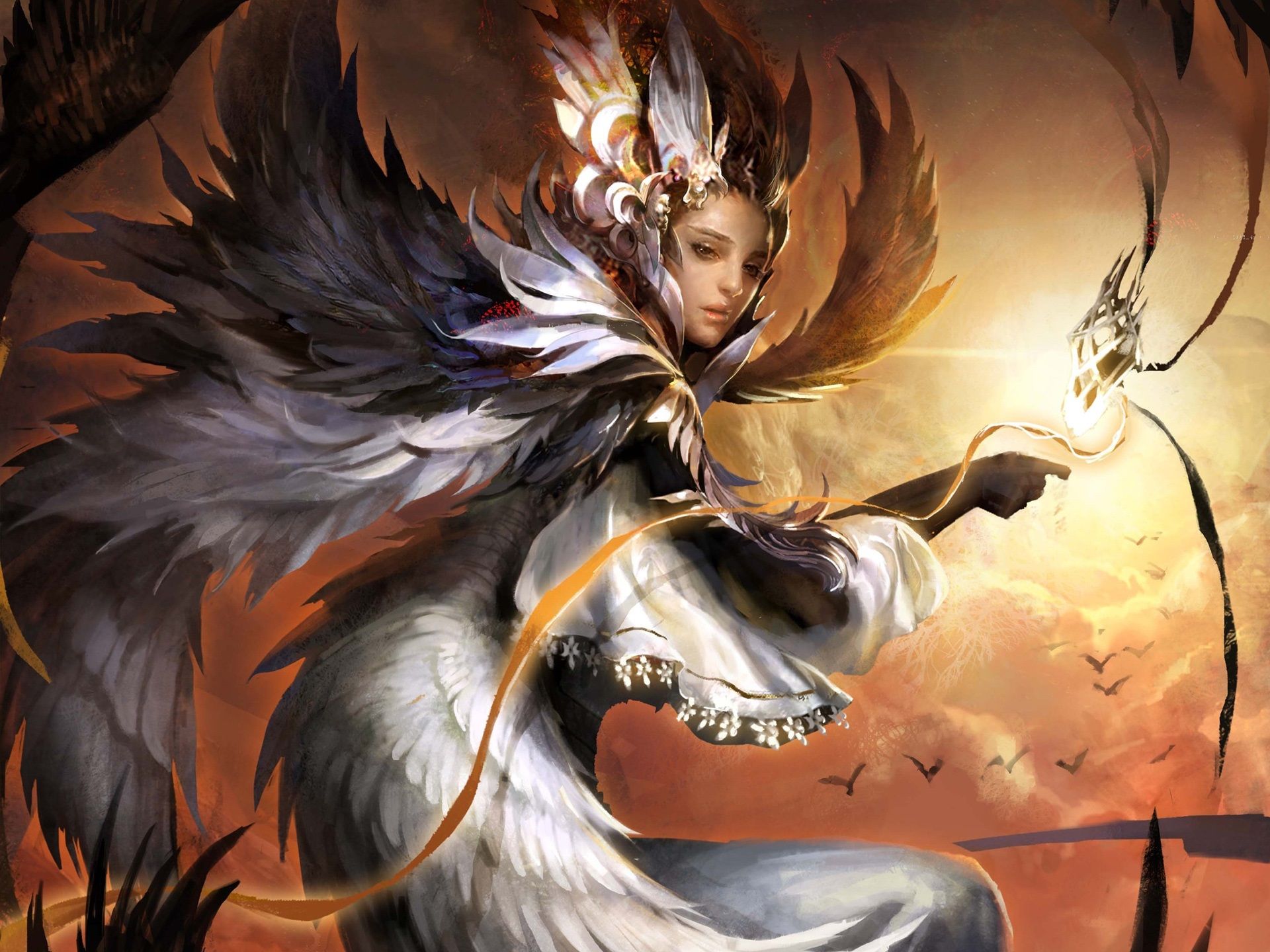 Wallpaper Fantasy girl, phoenix, wings 1920x1440 HD Picture, Image