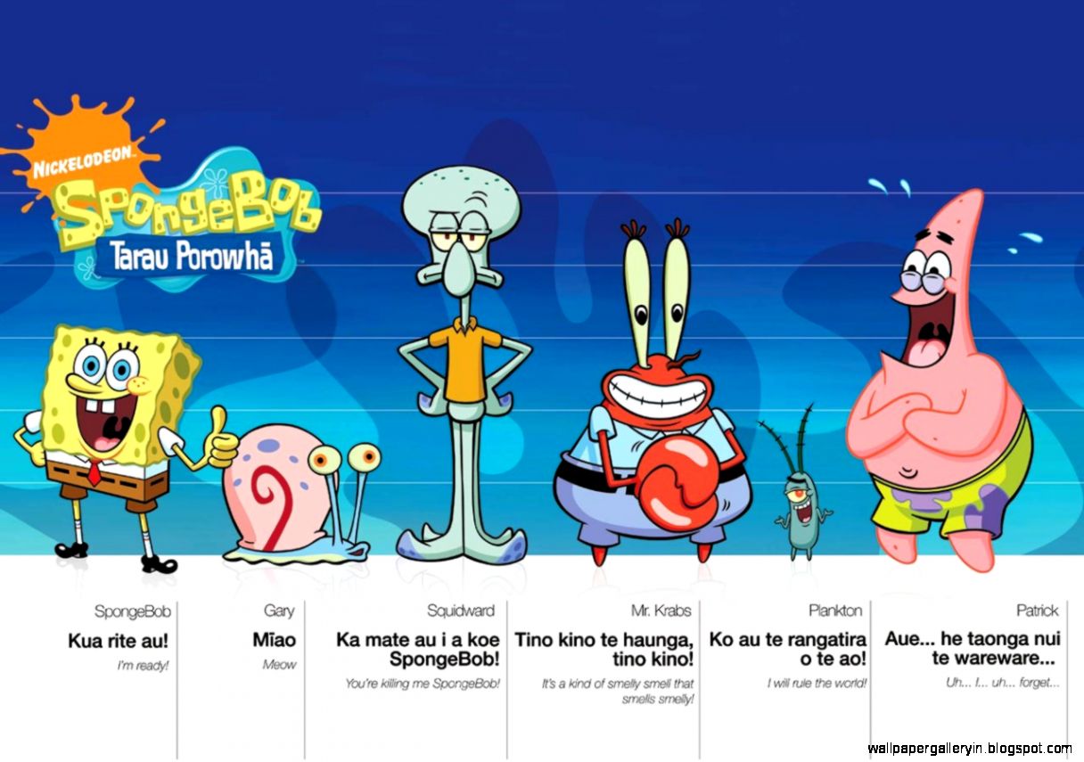 Spongebob Gary Squidward Mr Krab Plankton And Patrick HD