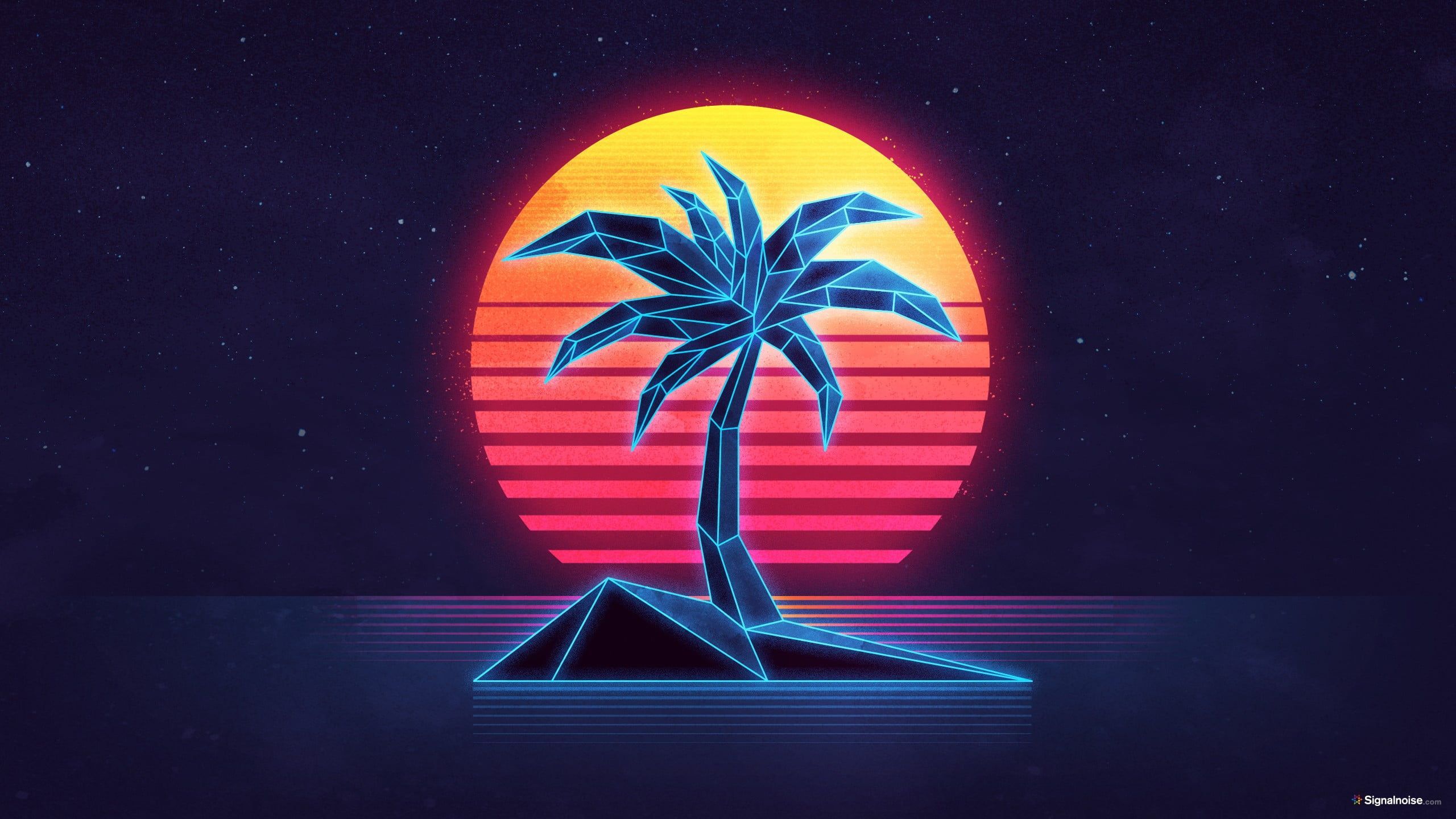 80s Neon Palm Trees Wallpaper Free 80s Neon Palm Trees Background