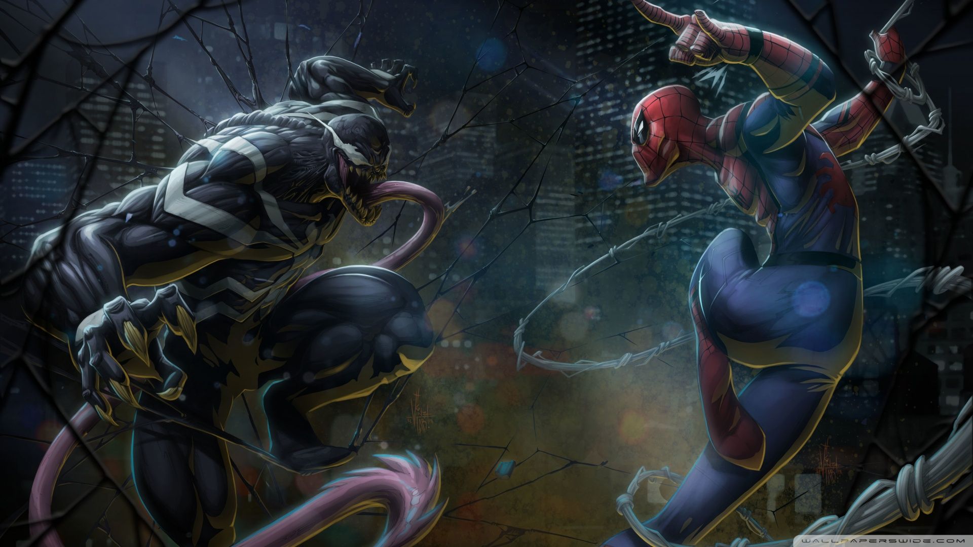 Venom Vs Spiderman Wallpaper 4k
