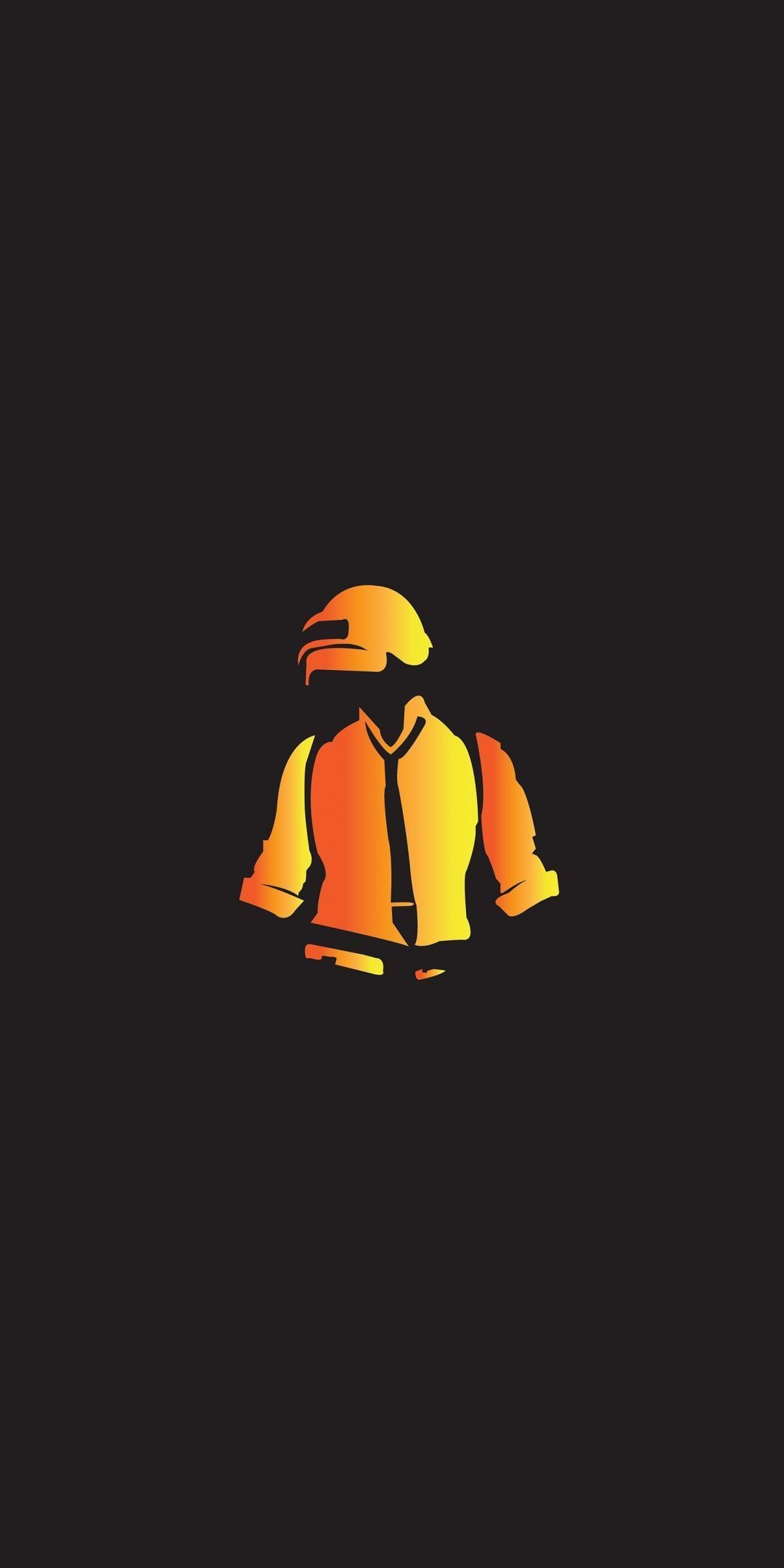 Minimal, PUBG, yellow, helmet guy, art, 1080x2160 wallpaper 4K