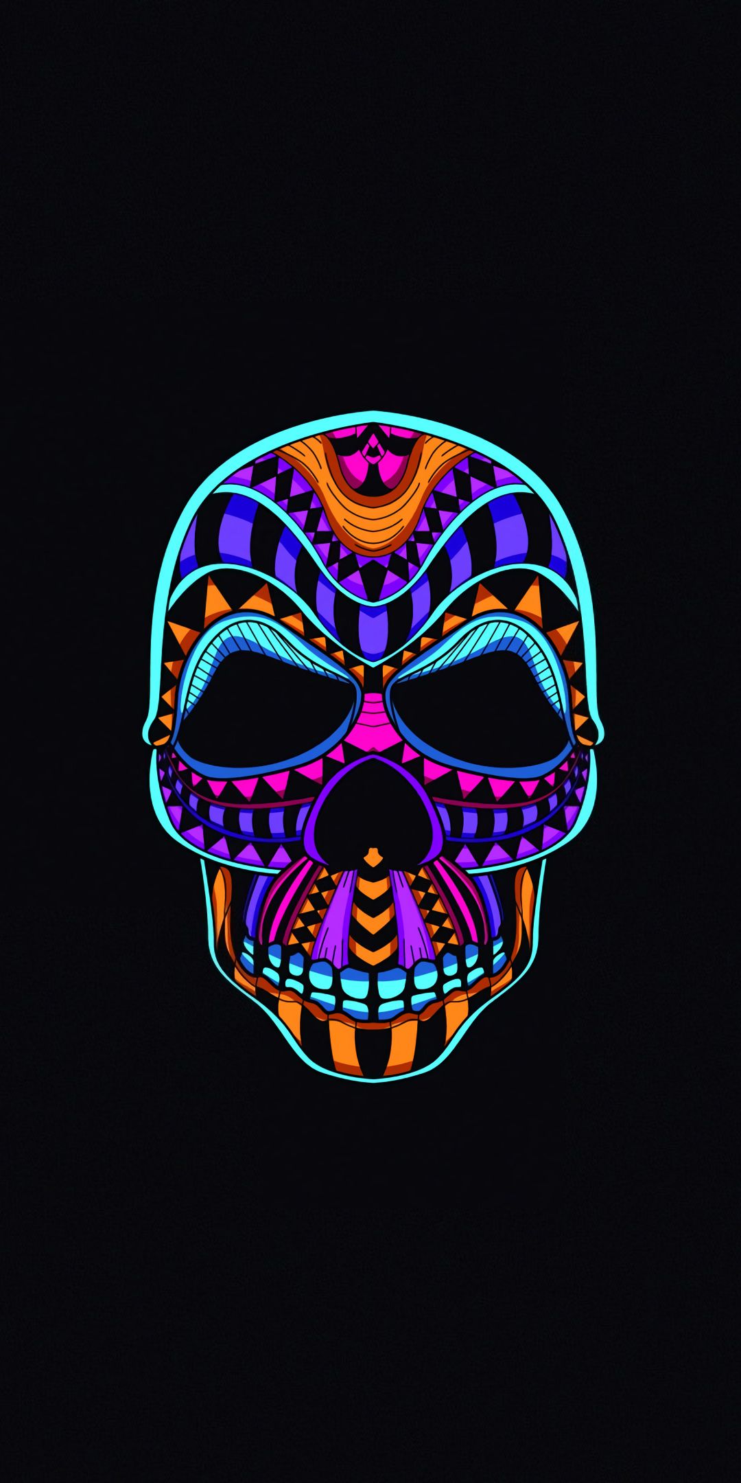 Neon Color Minimalist Skull One Plus 5T, Honor 7x, Honor