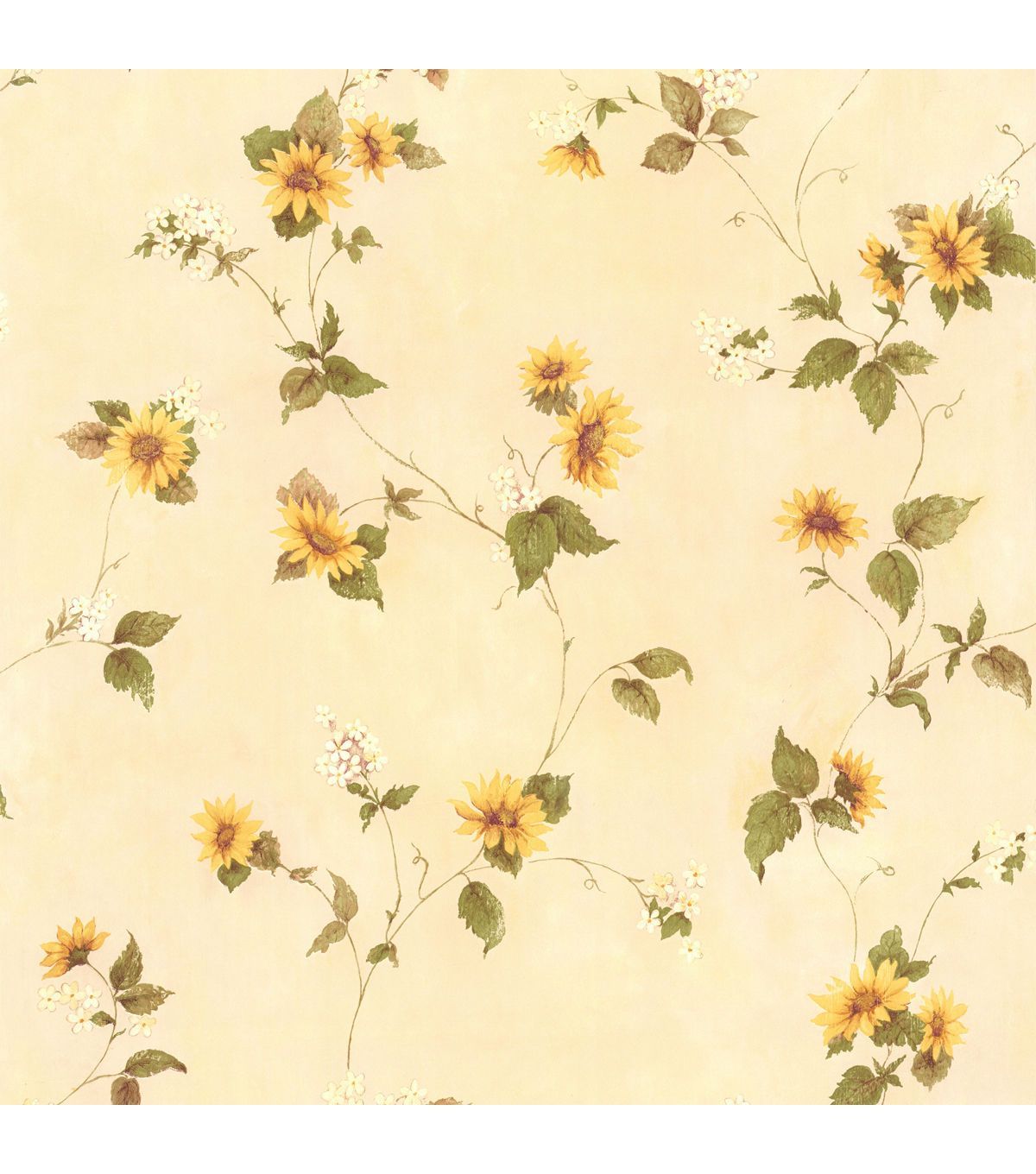 August Yellow Floral Trail Wallpaper. Vintage floral wallpaper