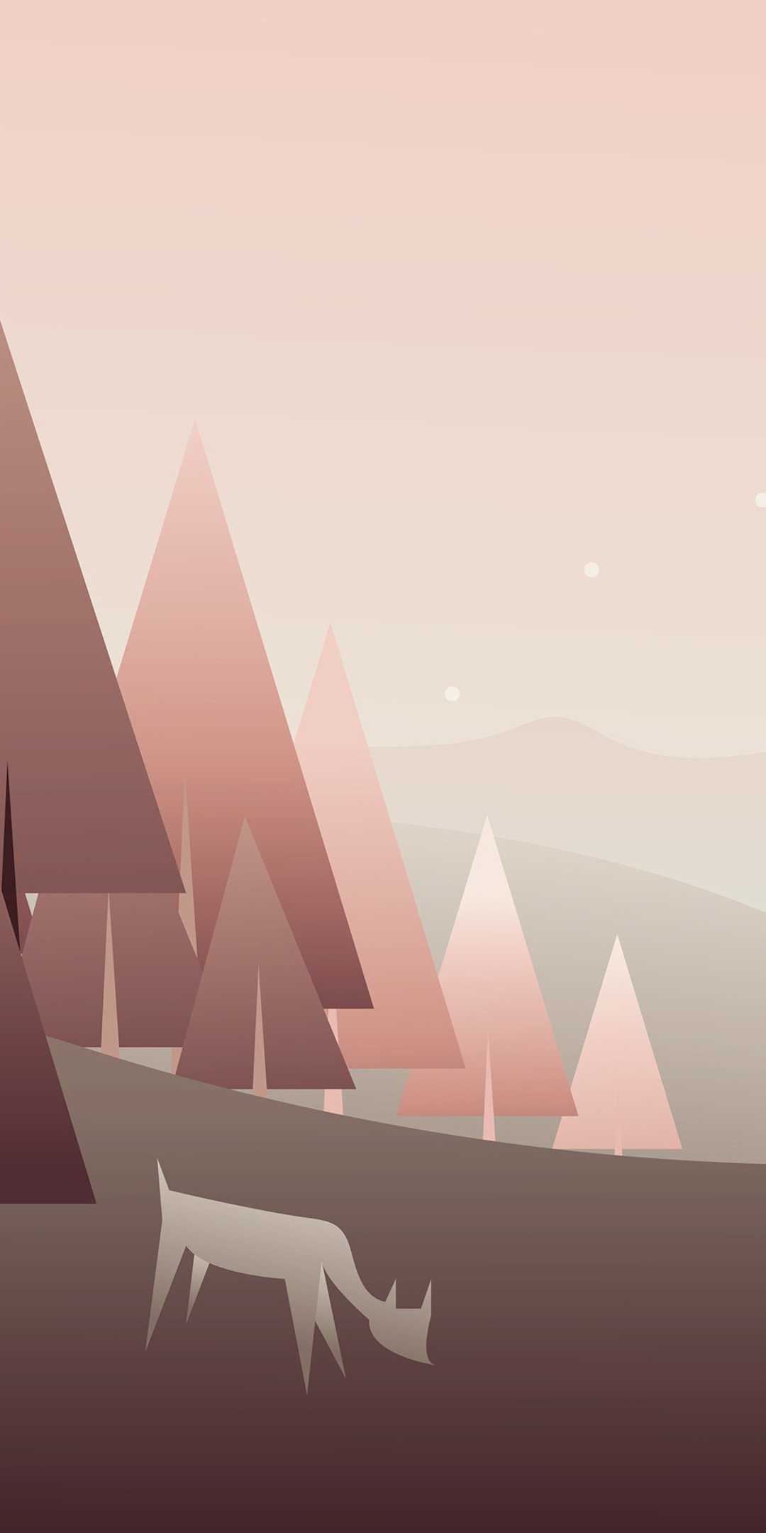 Forest Minimal Art 4K HD Wallpaper (1080x2160)