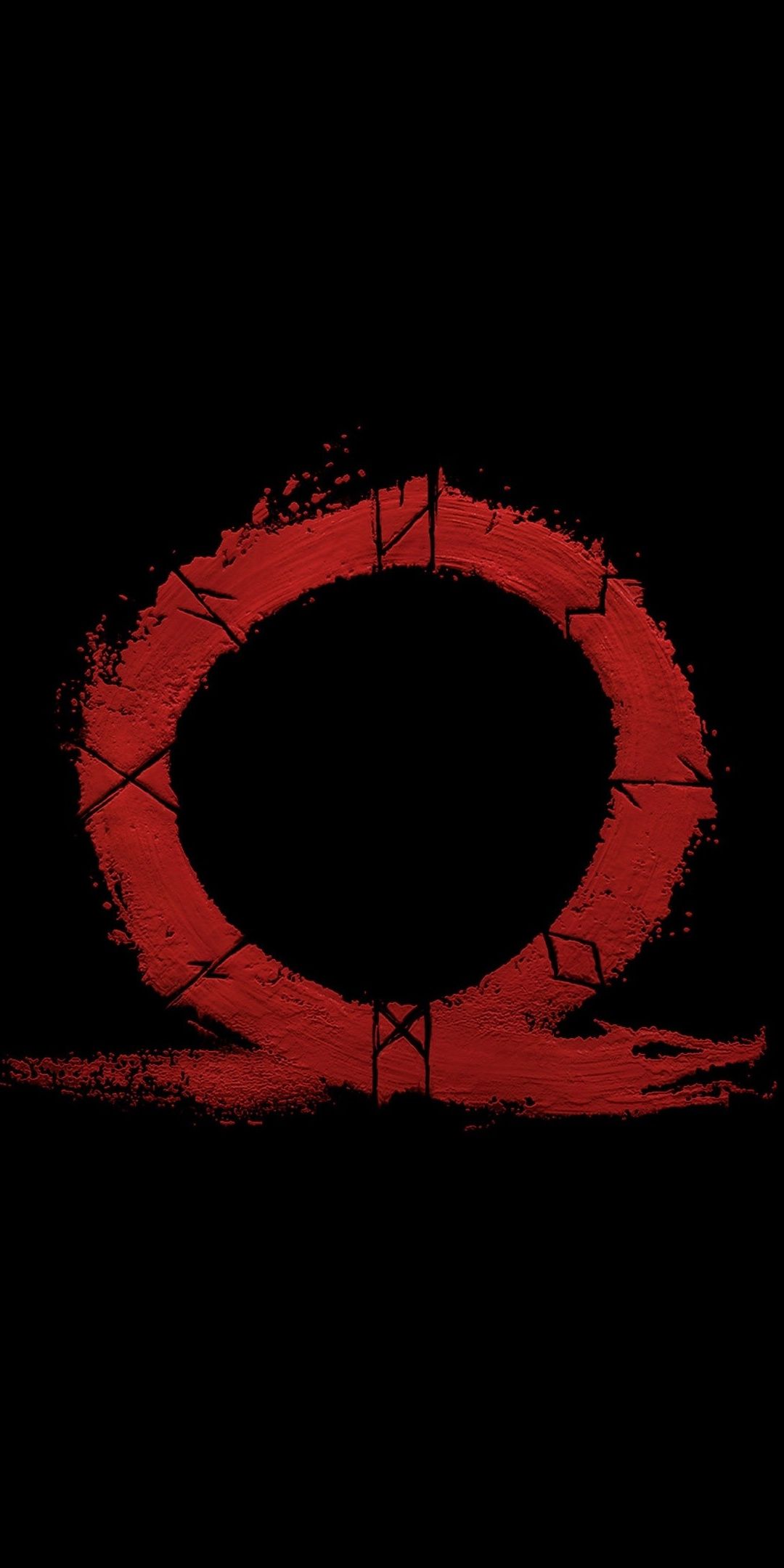 Download 1080x2160 wallpaper god of war, omega, logo, video game
