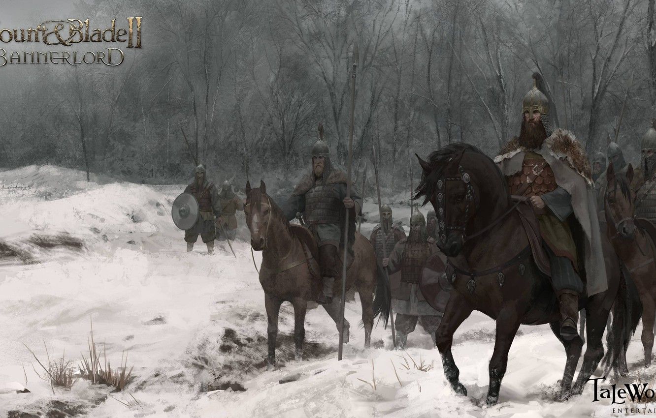 Wallpaper art, riders, army, Mount and Blade 2: Bannerlord