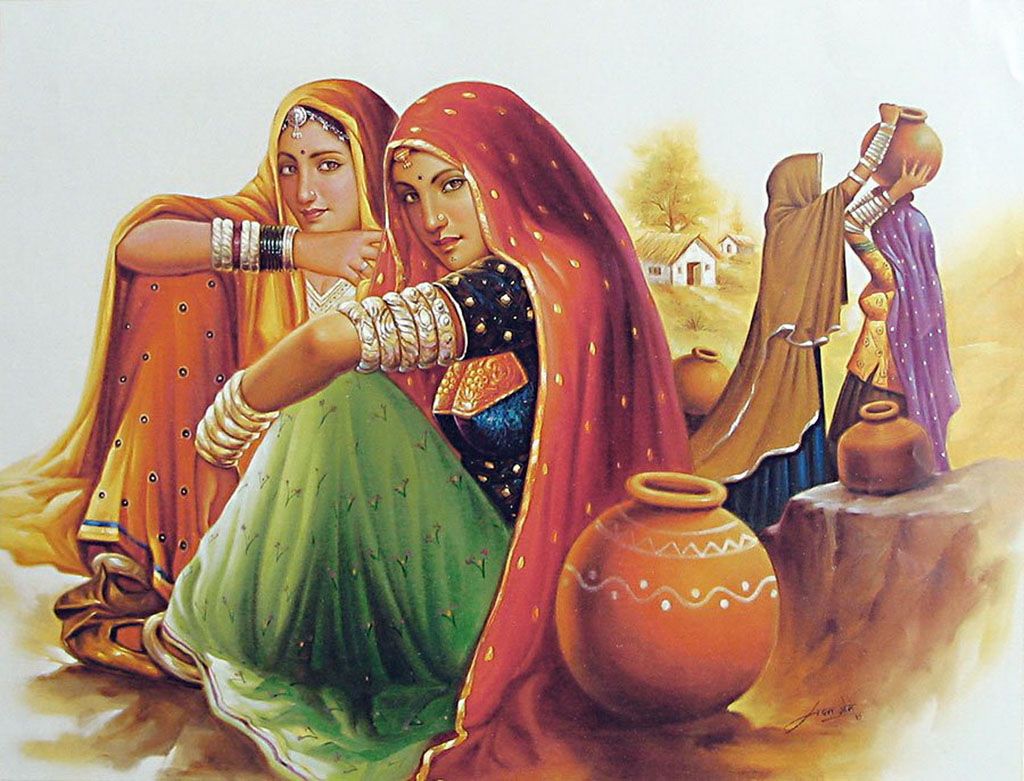 Rajasthani Painting Wallpaper Of Indian People, HD