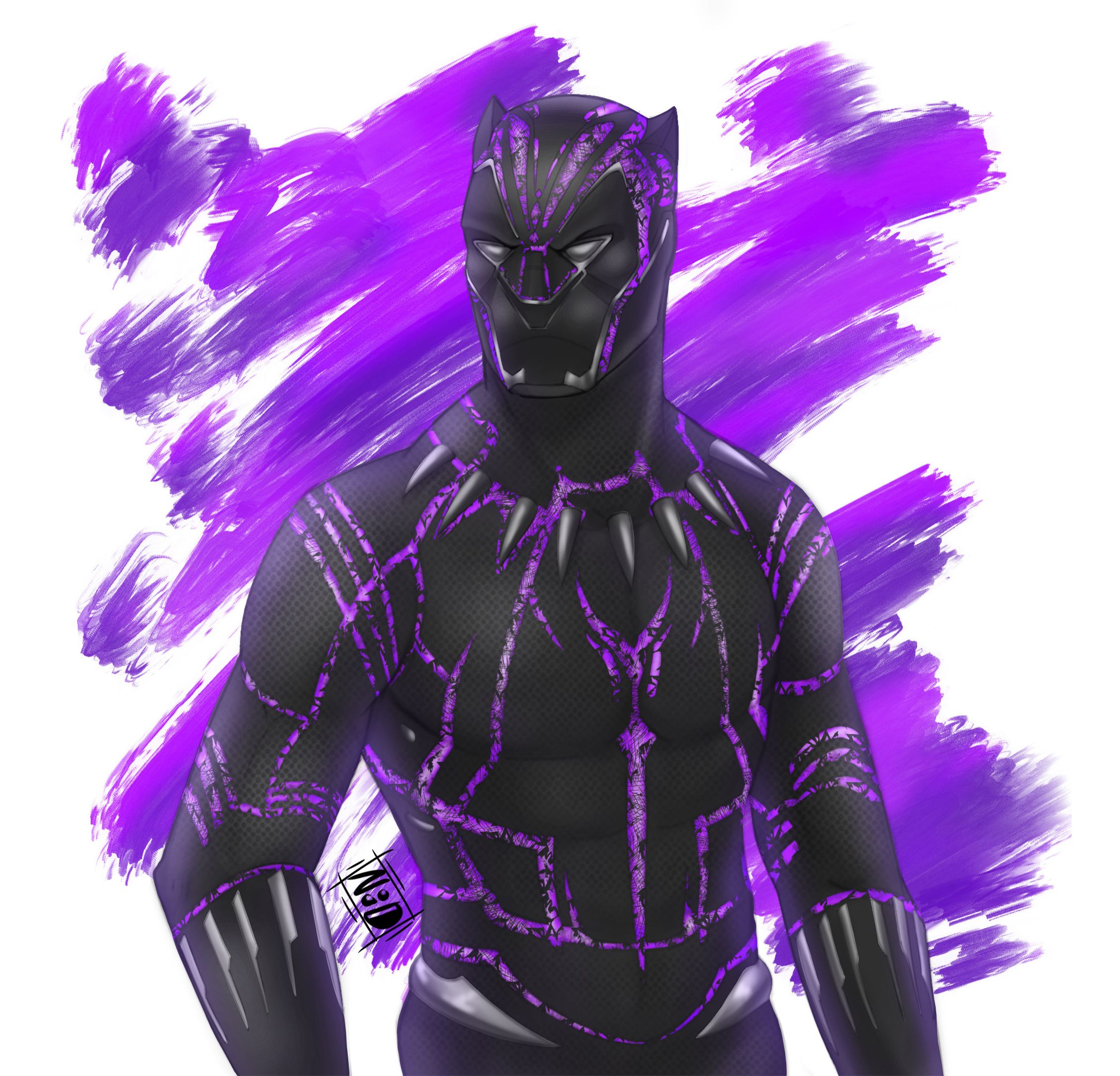 Download 2248x2248 wallpaper black panther, superhero, fan artwork