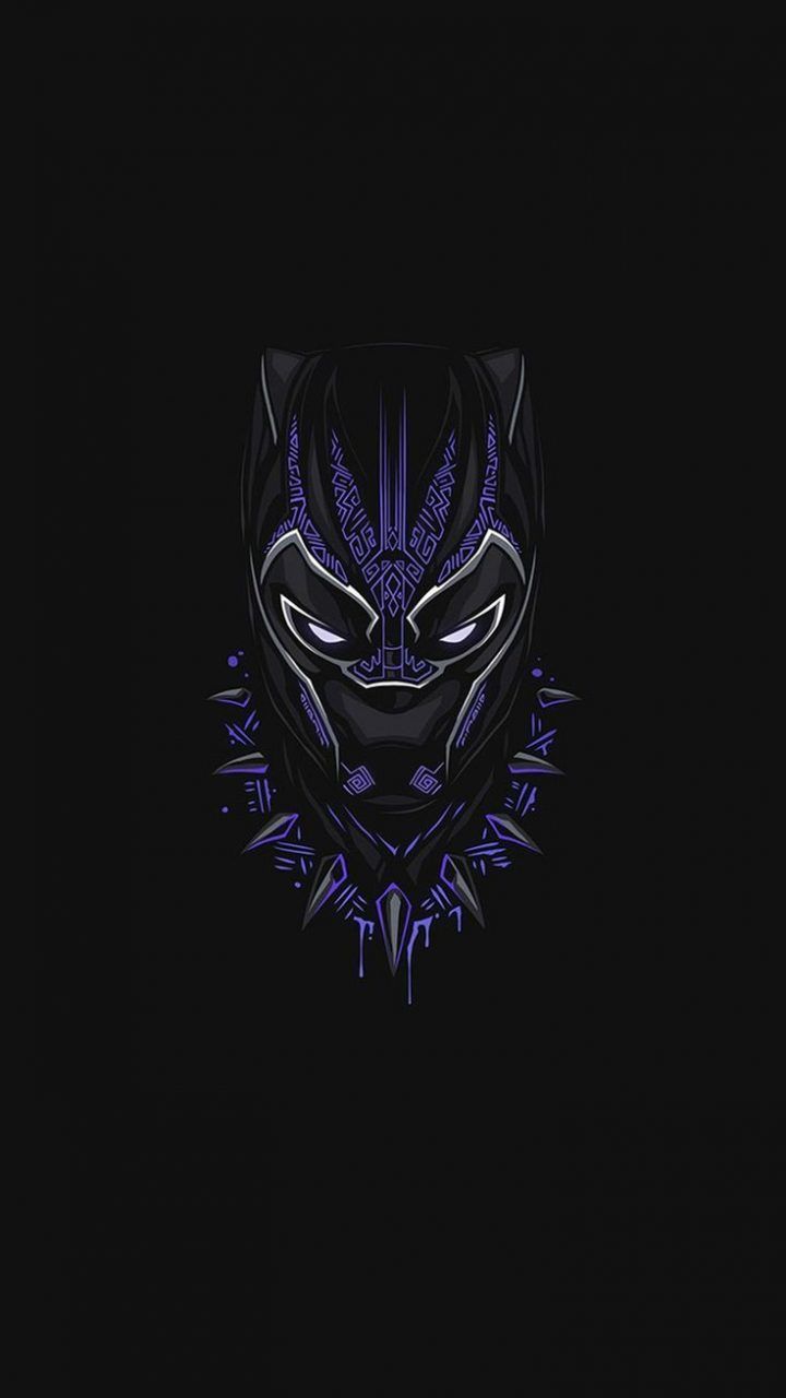 WALLPAPER OF BLACK PANTHER IPHONE PURPLE MINIMAL. Marvel Comics