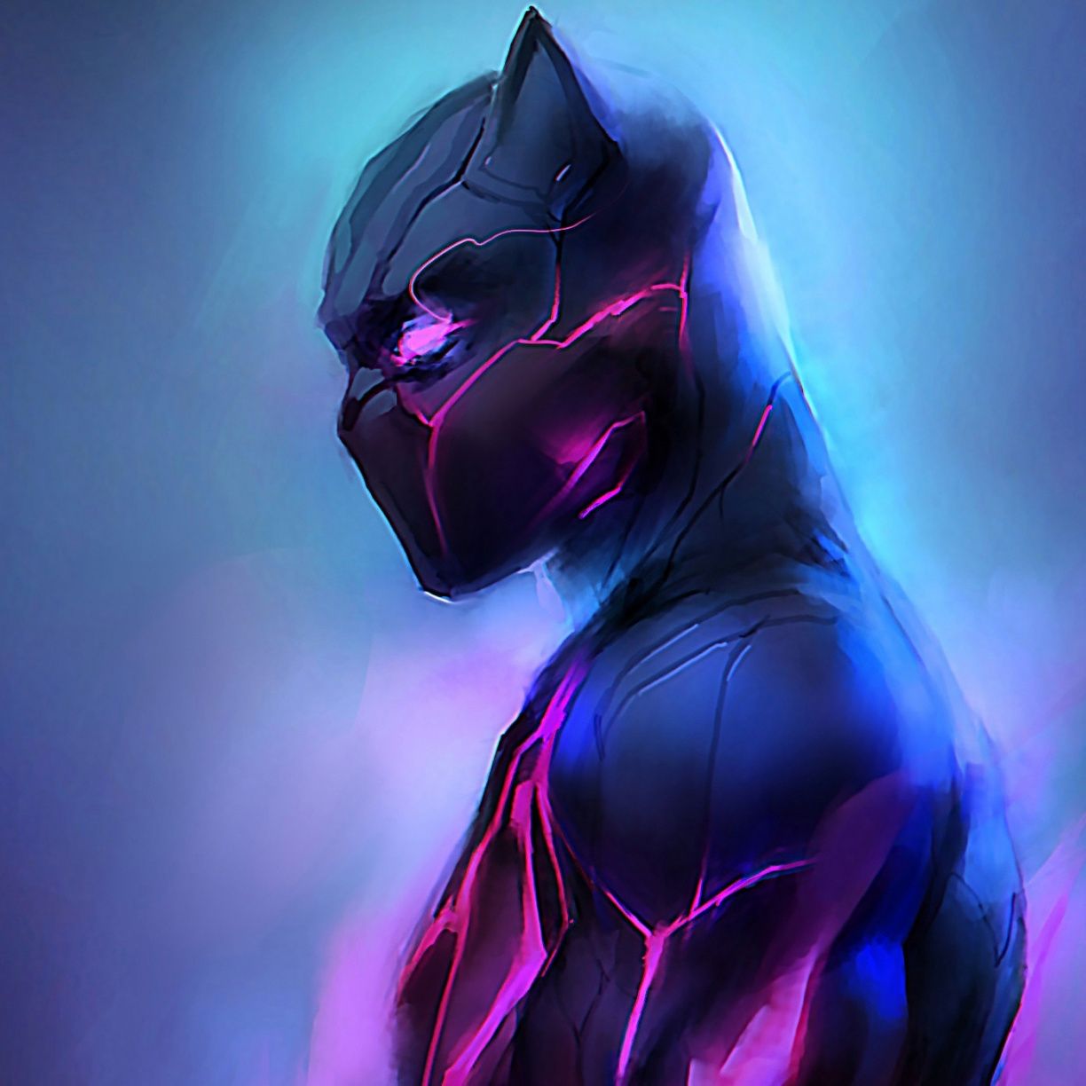 Artwork, Black Panther, glowing suit wallpaper, 2480x HD