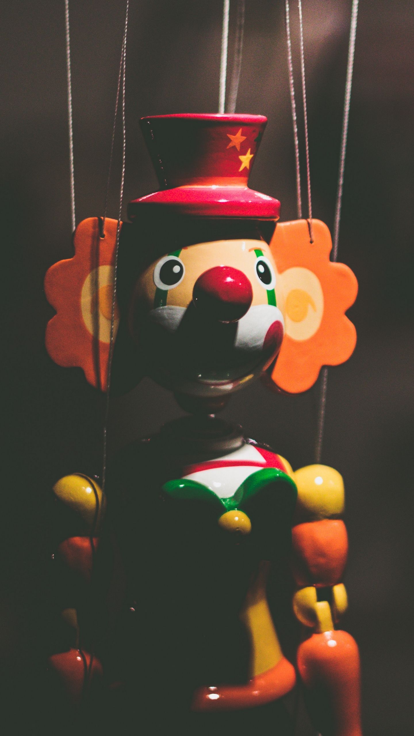 Download wallpaper 1440x2560 clown, toy, marionette qhd samsung
