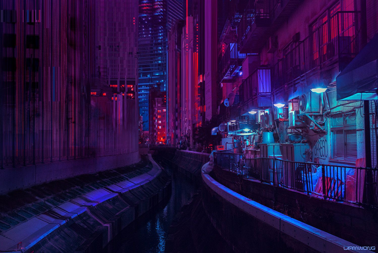 Purple Neon Lights Tokyo Desktop Wallpapers Wallpaper Cave