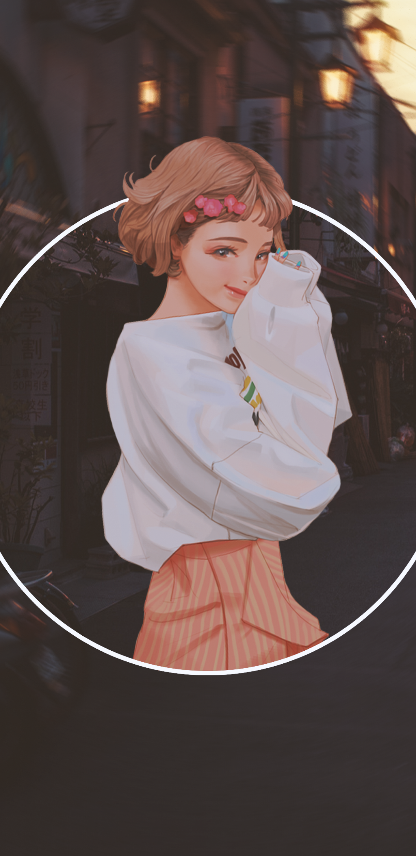Download 1440x2960 Polyscape, Anime Girl, Semi Realistic, Cute