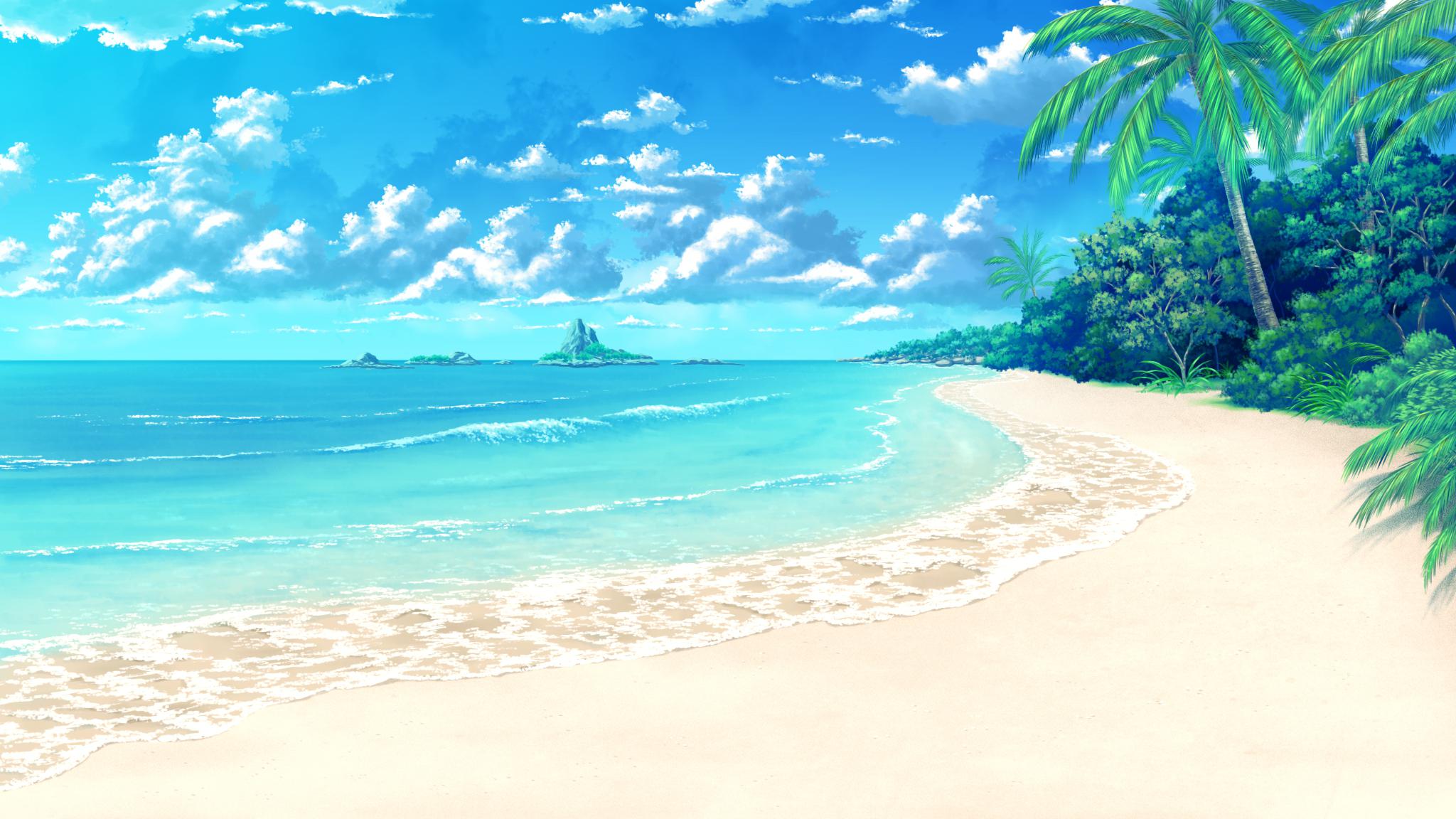 Anime Sea, anime grass scenery HD wallpaper | Pxfuel
