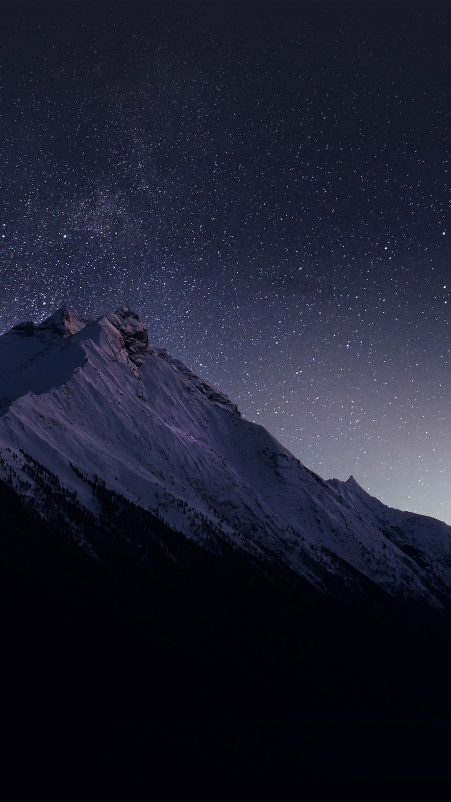 Mountain night snow dark star Download Free Wallpaper for phone