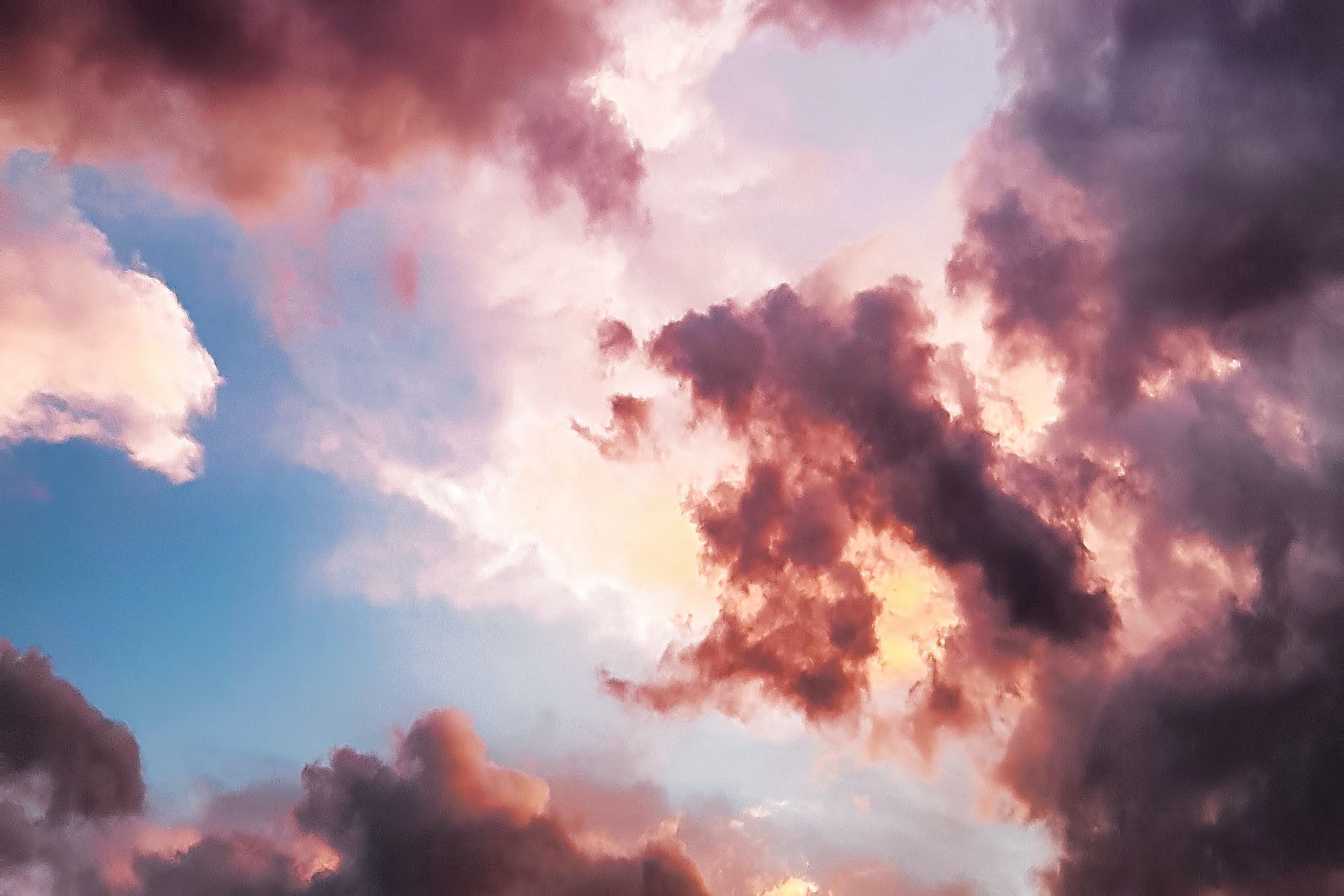 Down Angle Photography of Red Clouds and Blue Sky · Free