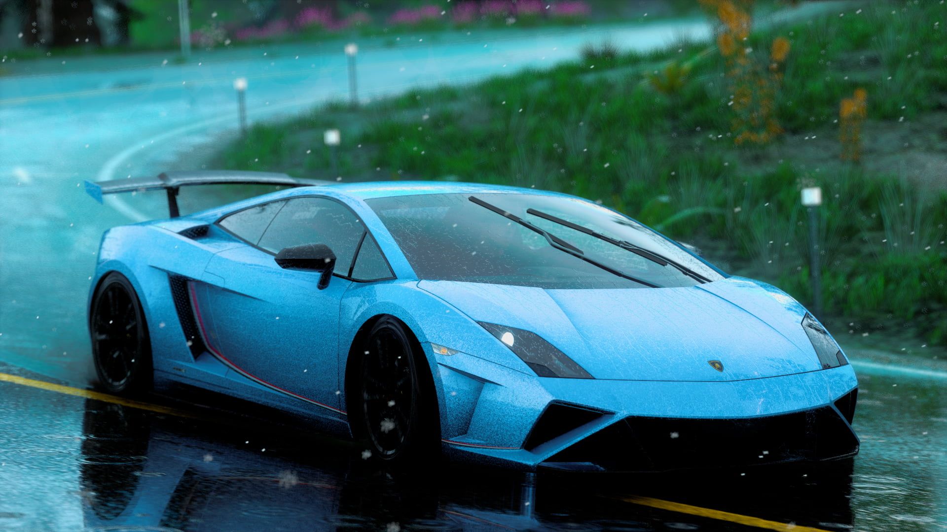 Blue Lamborghini Gallardo coupe, Driveclub, car, race cars, video