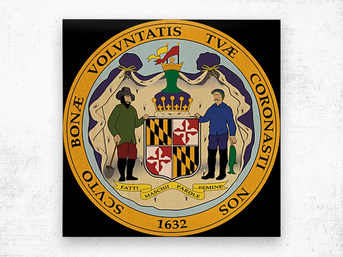 Maryland Great Seal With Flags