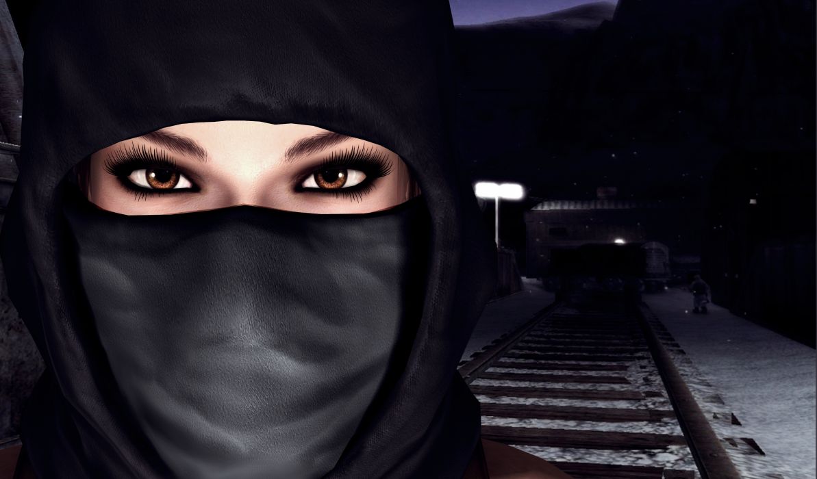 Tomb Raider Mask Railroad Eyes Glance Lara Croft Games Girls 3D