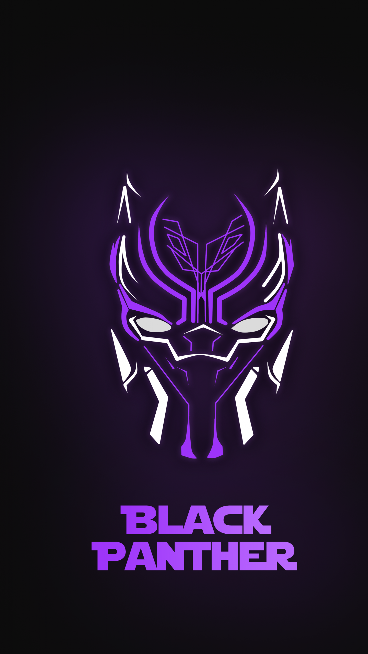 Wallpaper Black Panther, Purple, Dark background, Minimal, Neon